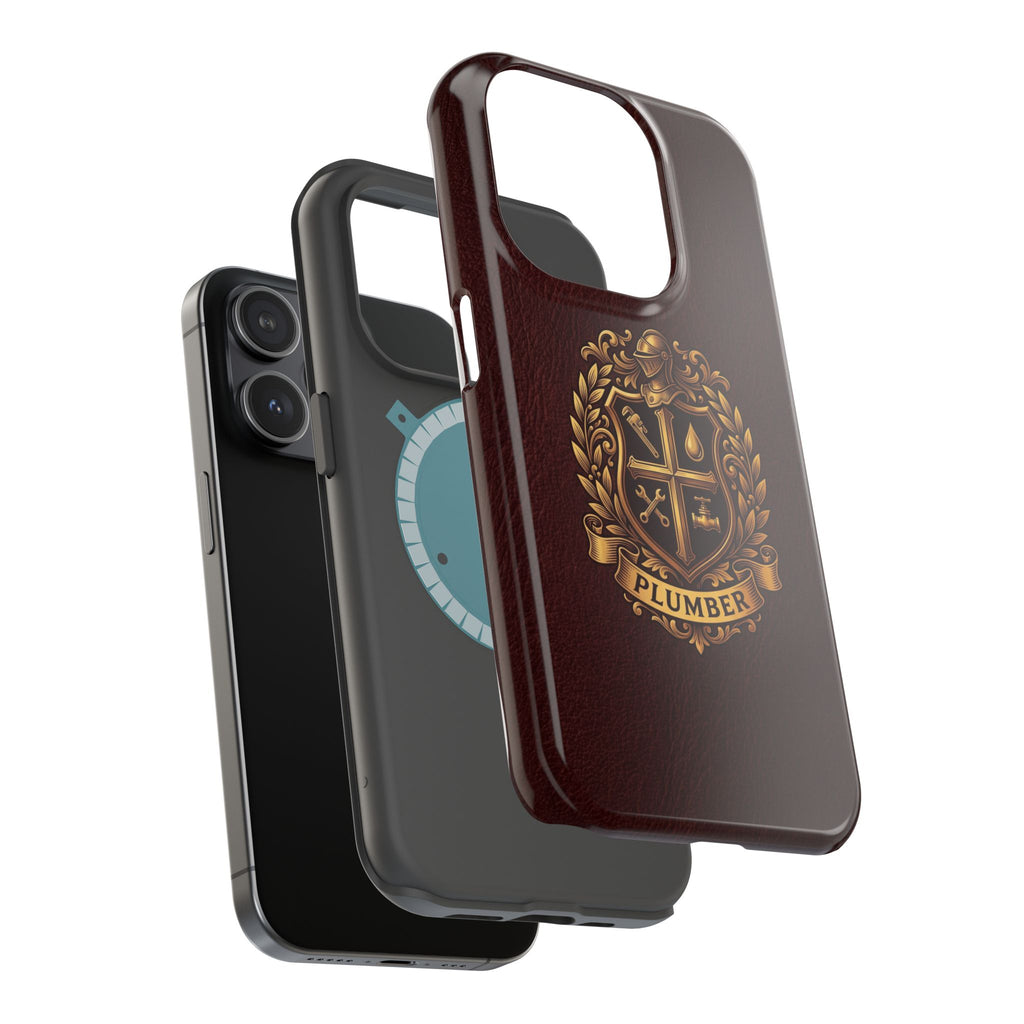 Plumber Crest Phone Case — Heraldic Shield Design Wireless Charging Cover