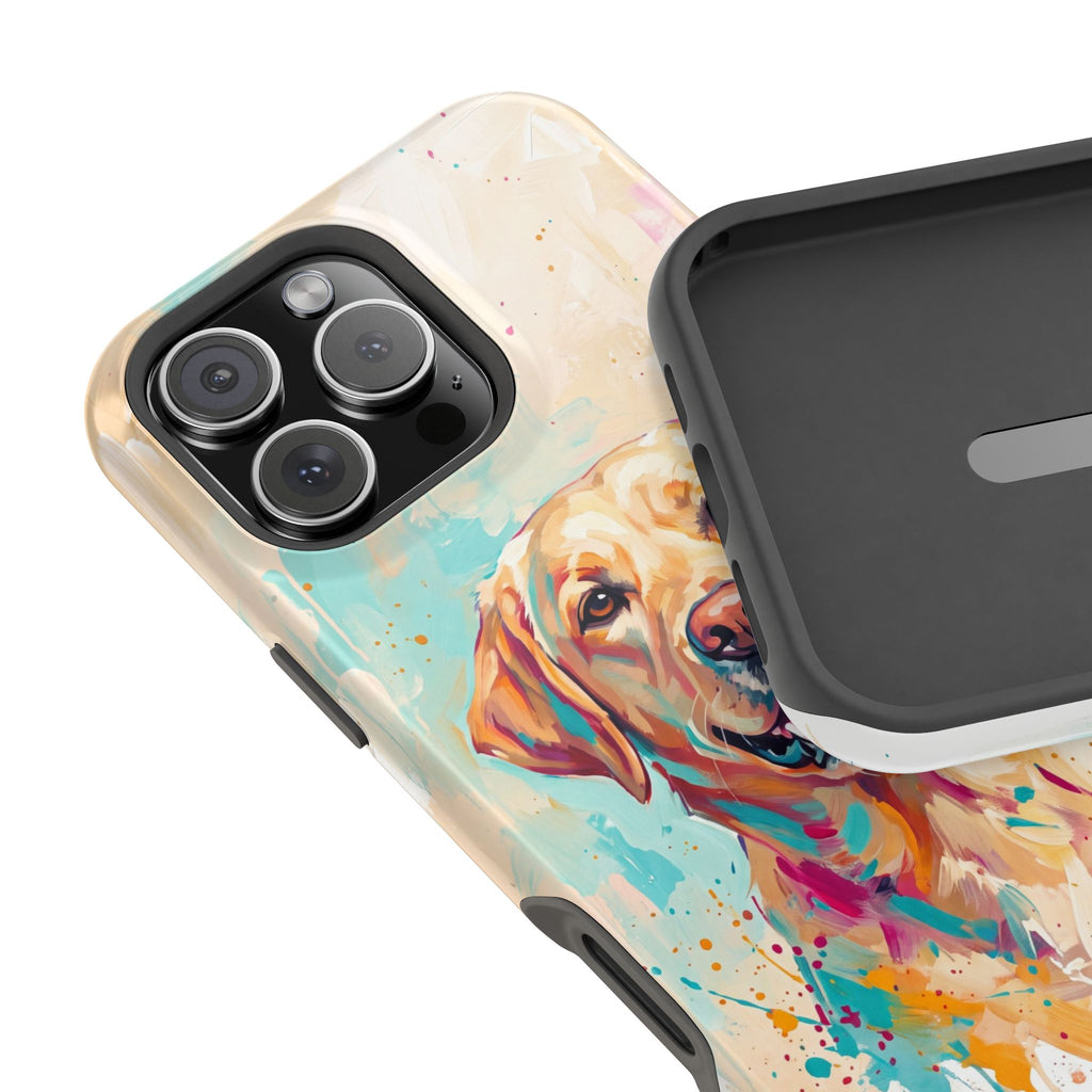 Yellow Labrador Colour Splash Phone Case — Tough Magnetic Case with Wireless Charging