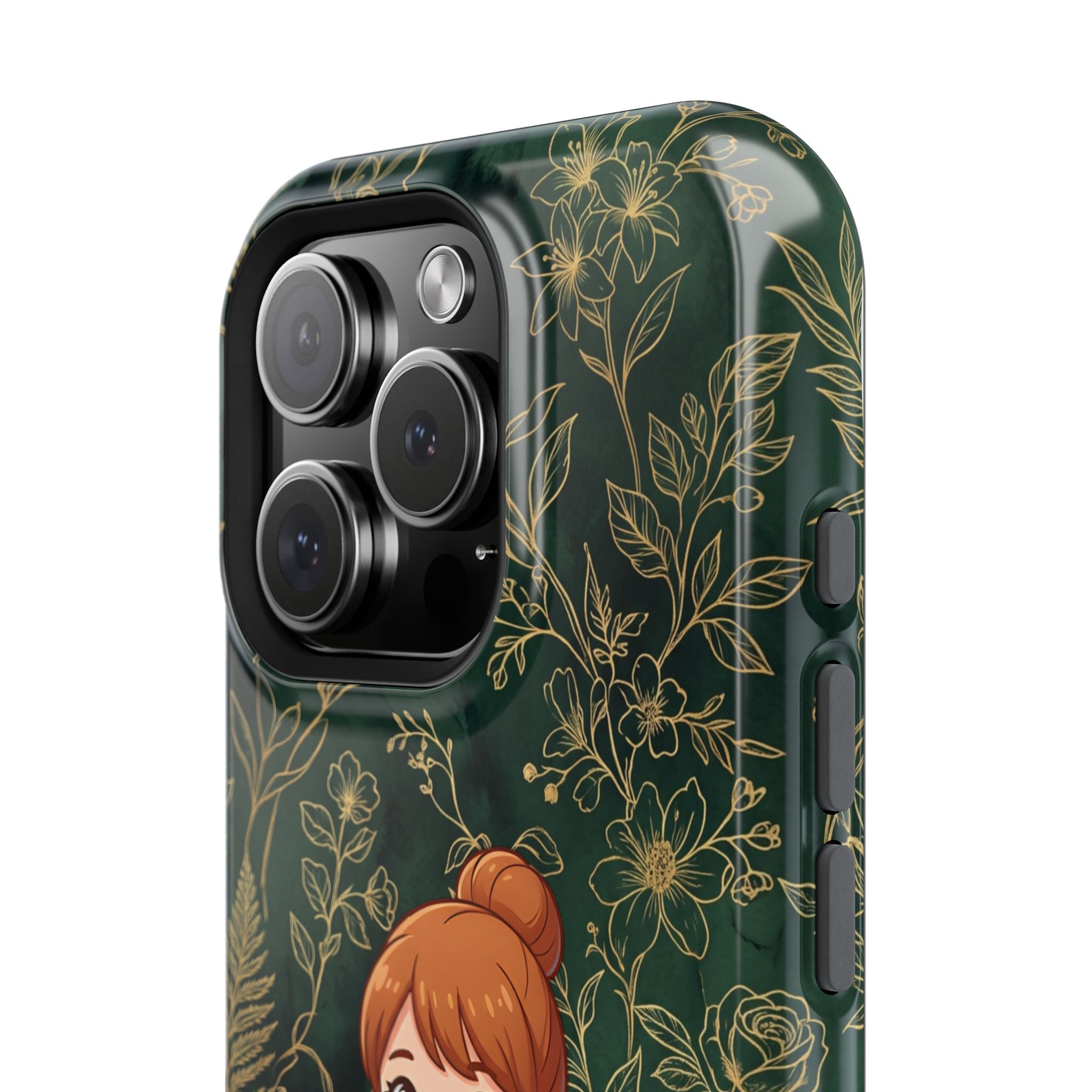 Personalized Nurse Botanical Phone Case — Impact-Resistant Wireless Charging Cover