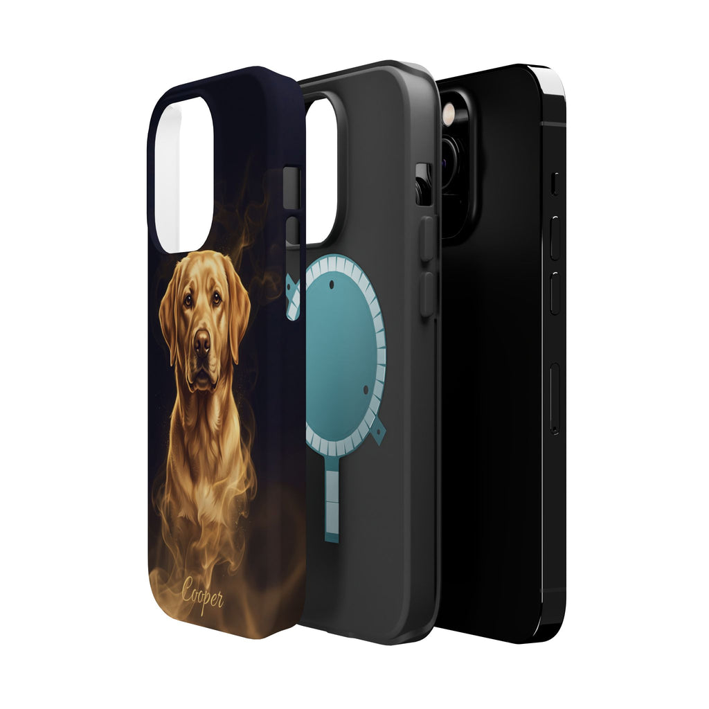 Personalized Gold Smoke Labrador Phone Case — Tough Magnetic Case with Wireless Charging