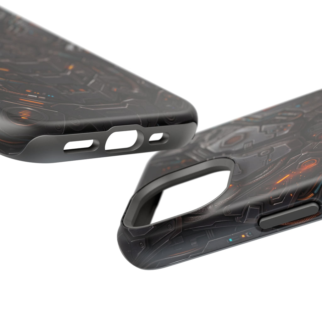 Mech Armor Phone Case — Industrial Circuit Wireless Charging Cover