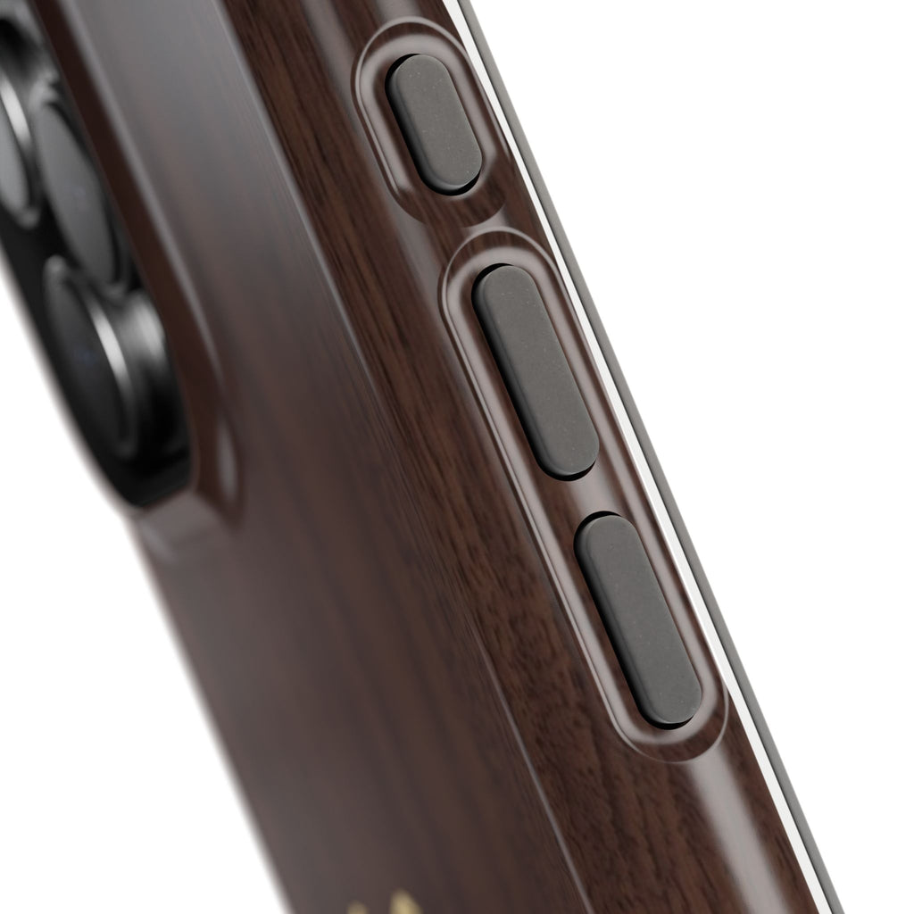 Gold EMS Laurel Badge Wood Phone Case — Magnetic Wireless Charging Cover