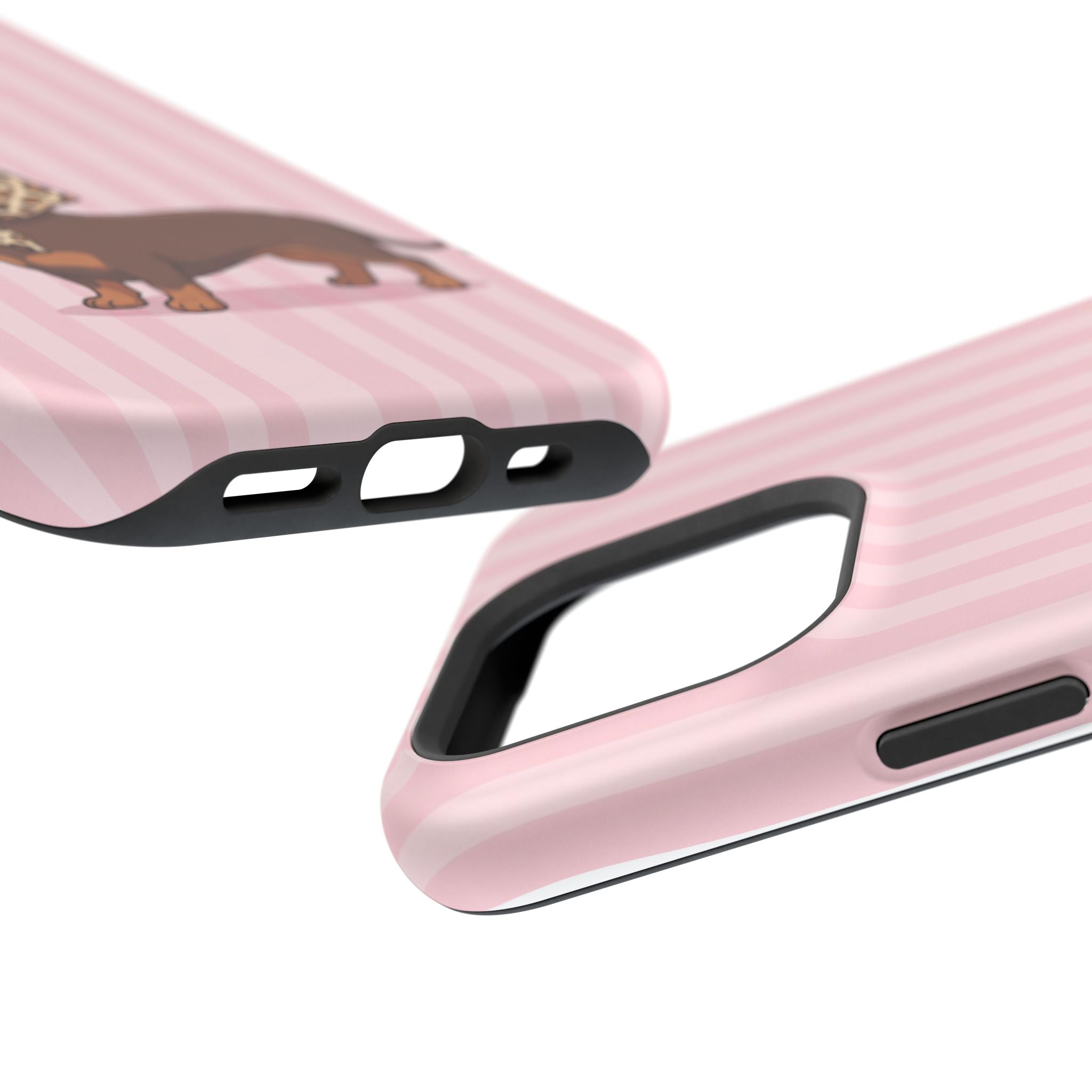 Preppy Dachshund Phone Case — Impact-Resistant Wireless Charging Cover