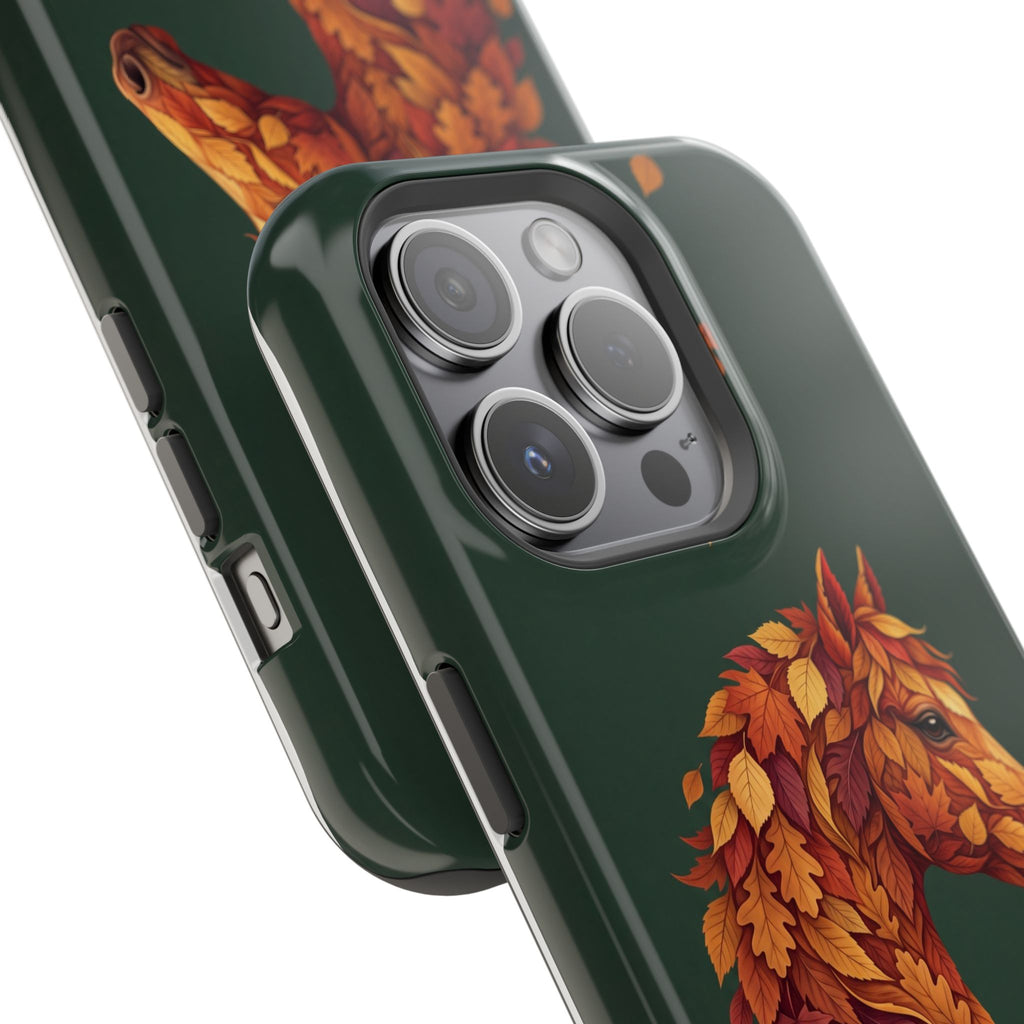 Autumn Leaves Horse Phone Case — Tough Magnetic Case with Wireless Charging