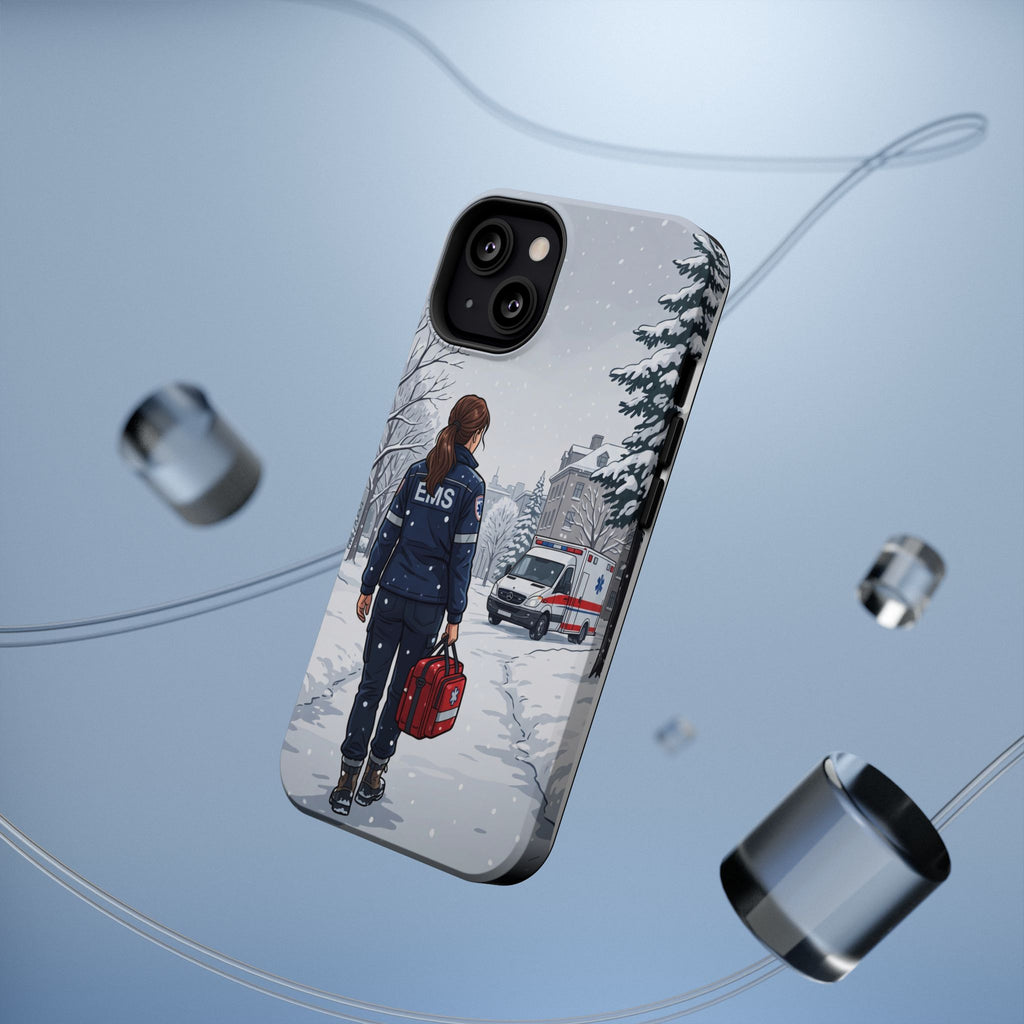 Paramedic/EMT Winter Phone Case — Magnetic Wireless Charging Cover
