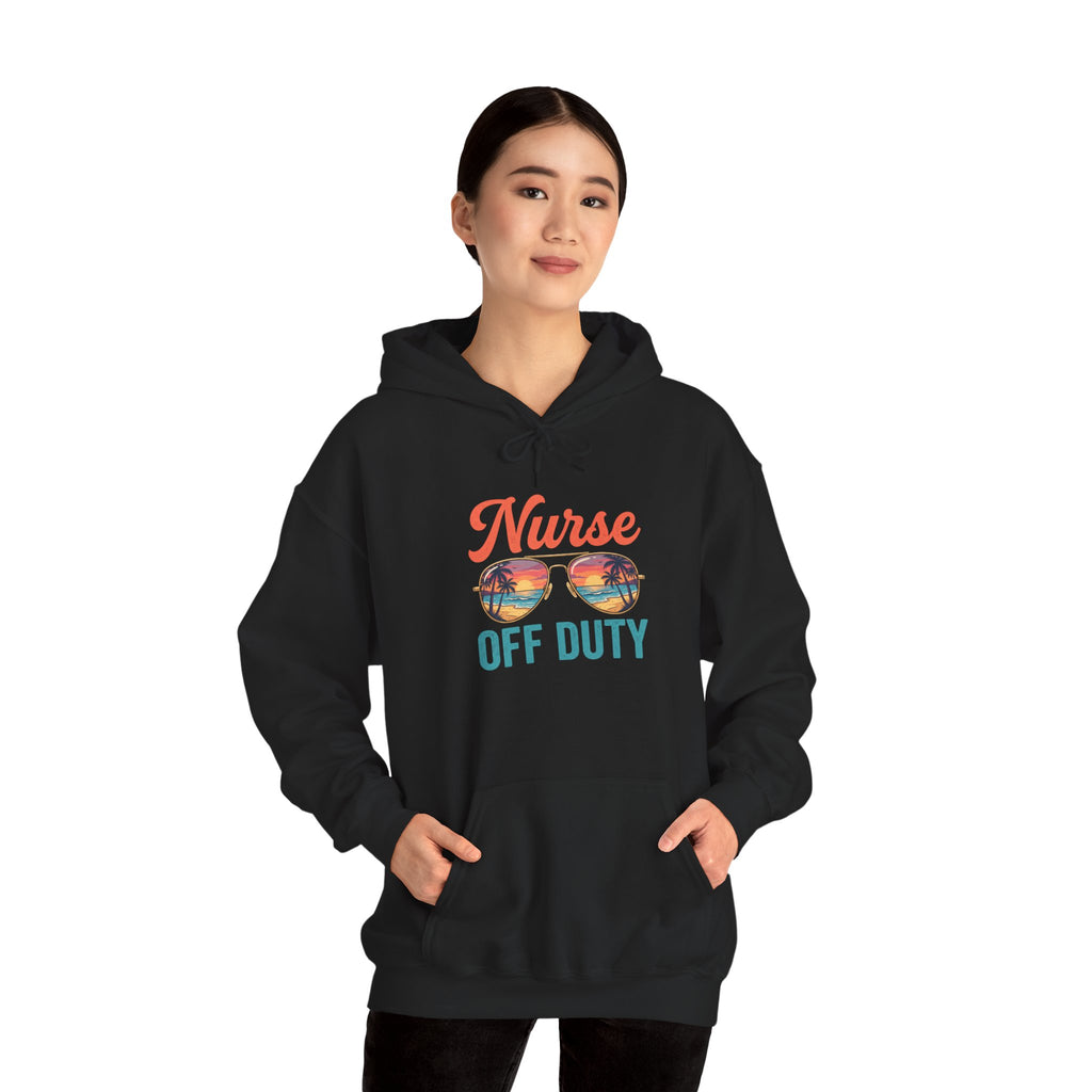 Nurse Off Duty Hoodie — Beach Vacation Nurse Graphic Pullover