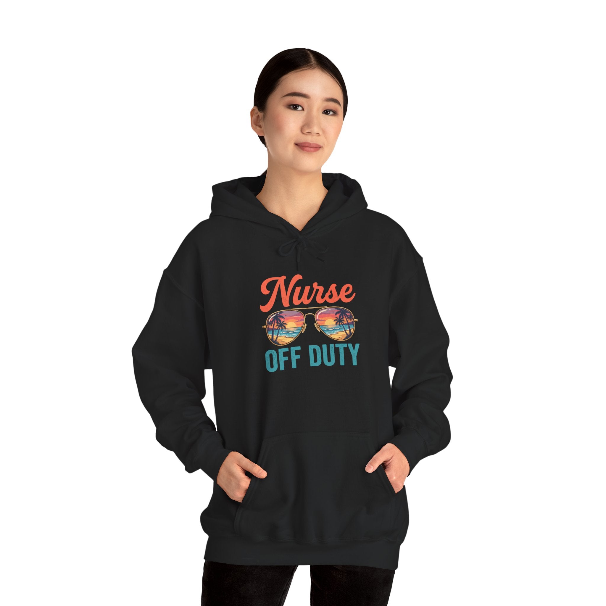 Nurse Off Duty Hoodie — Beach Vacation Nurse Graphic Pullover