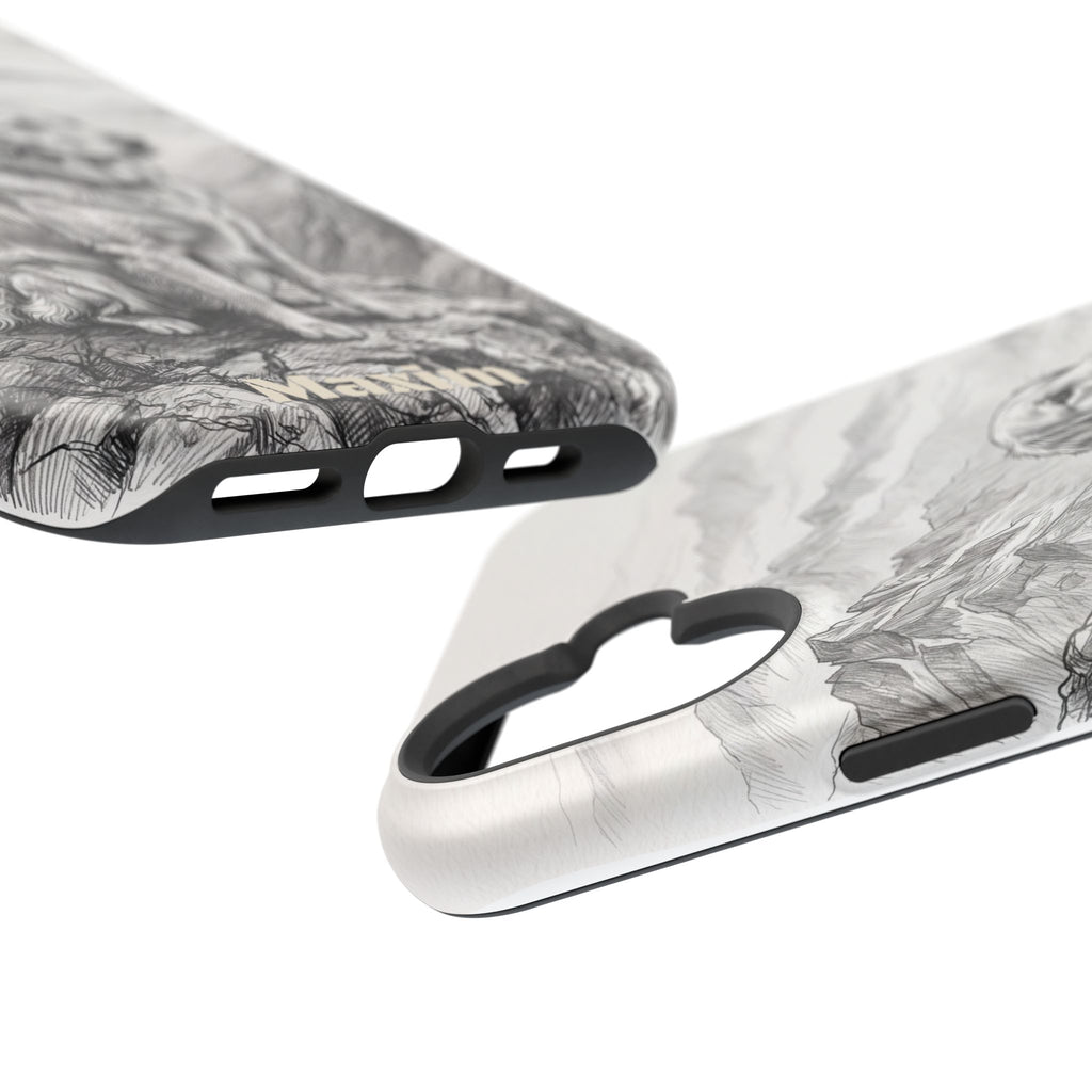 Personalized Golden Retriever Mountain Peak Phone Case — Wireless Charging Cover