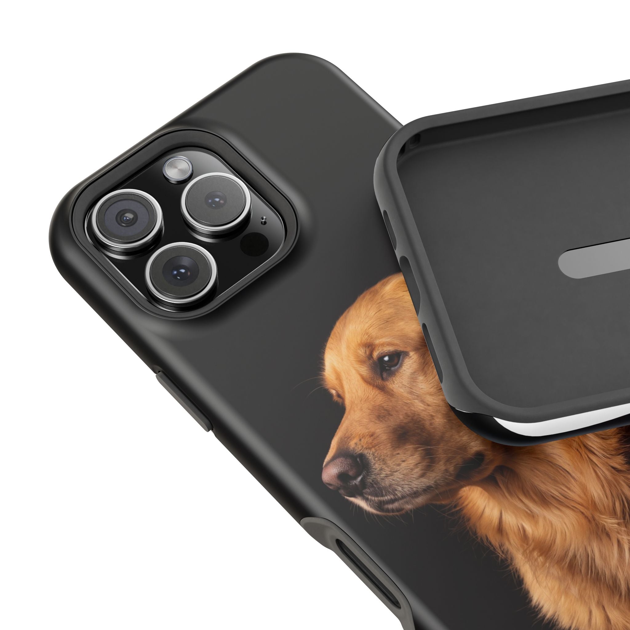 Golden Retriever Portrait Phone Case — Impact-Resistant Wireless Charging Cover