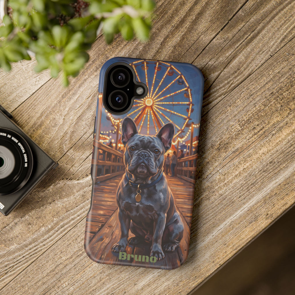 Personalized French Bulldog Pier Lights Phone Case — Wireless Charging Cover