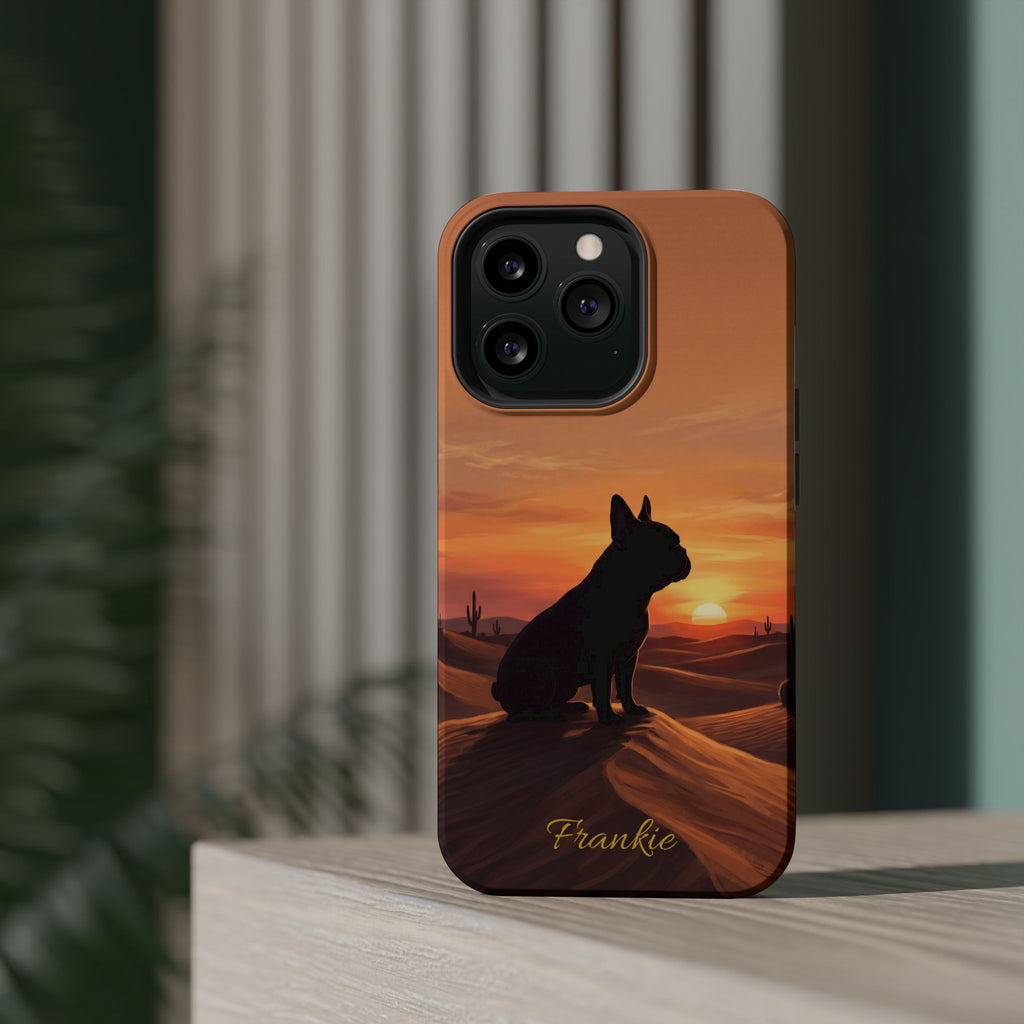 Personalized French Bulldog Desert Sunset Phone Case — Wireless Charging Cover