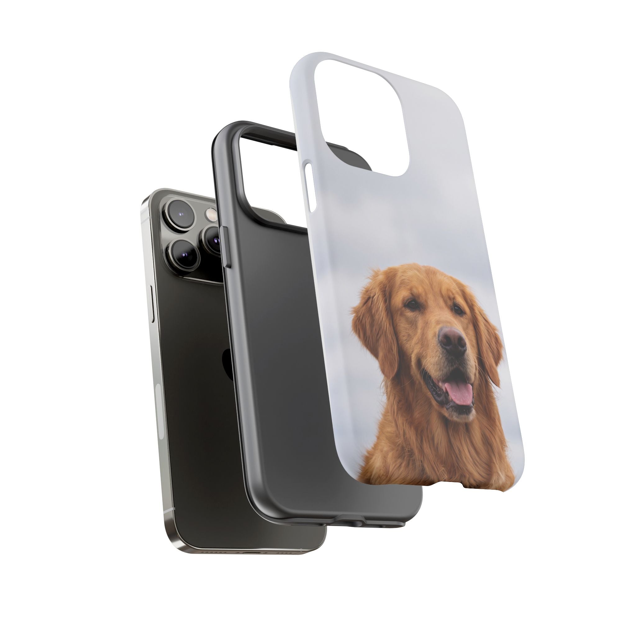 Golden Retriever Portrait Phone Case | Happy Dog Photo on Soft Sky Background | Samsung & iPhone