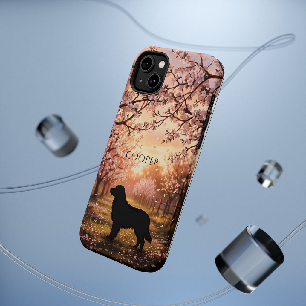 Personalized Golden Retriever Autumn Forest Phone Case — Wireless Charging Cover