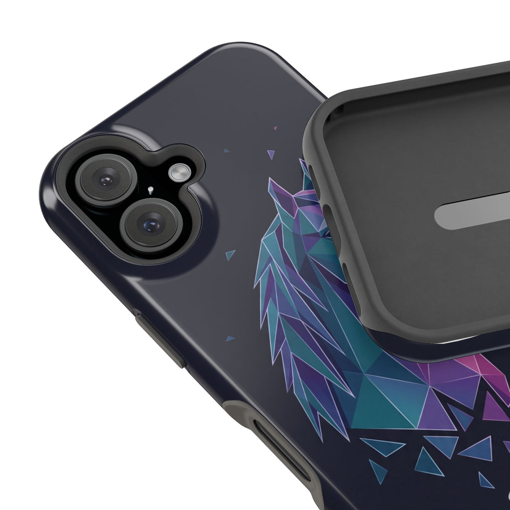 Personalized Geometric Horse Phone Case — Tough Magnetic Case with Wireless Charging