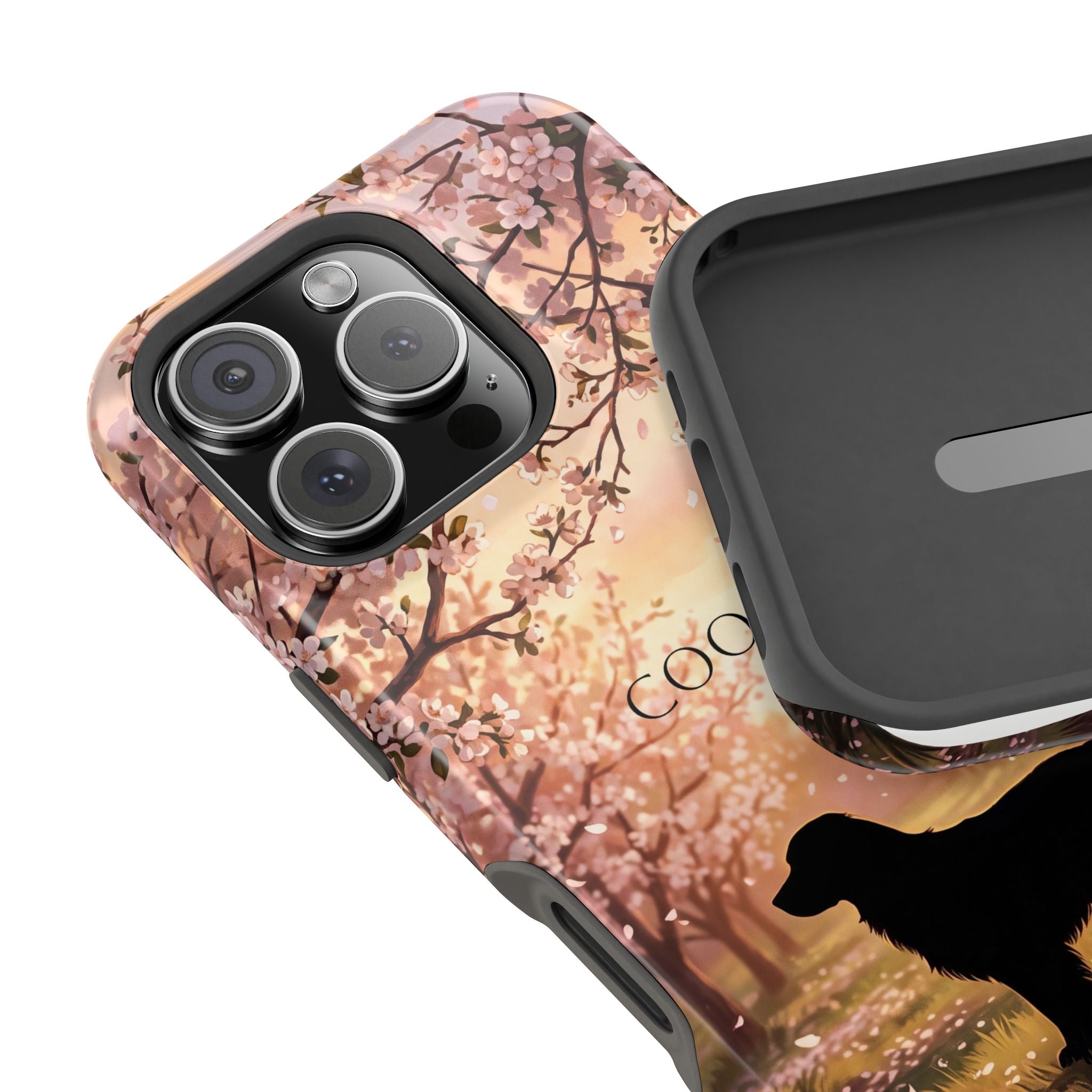Personalized Golden Retriever Autumn Forest Phone Case — Wireless Charging Cover