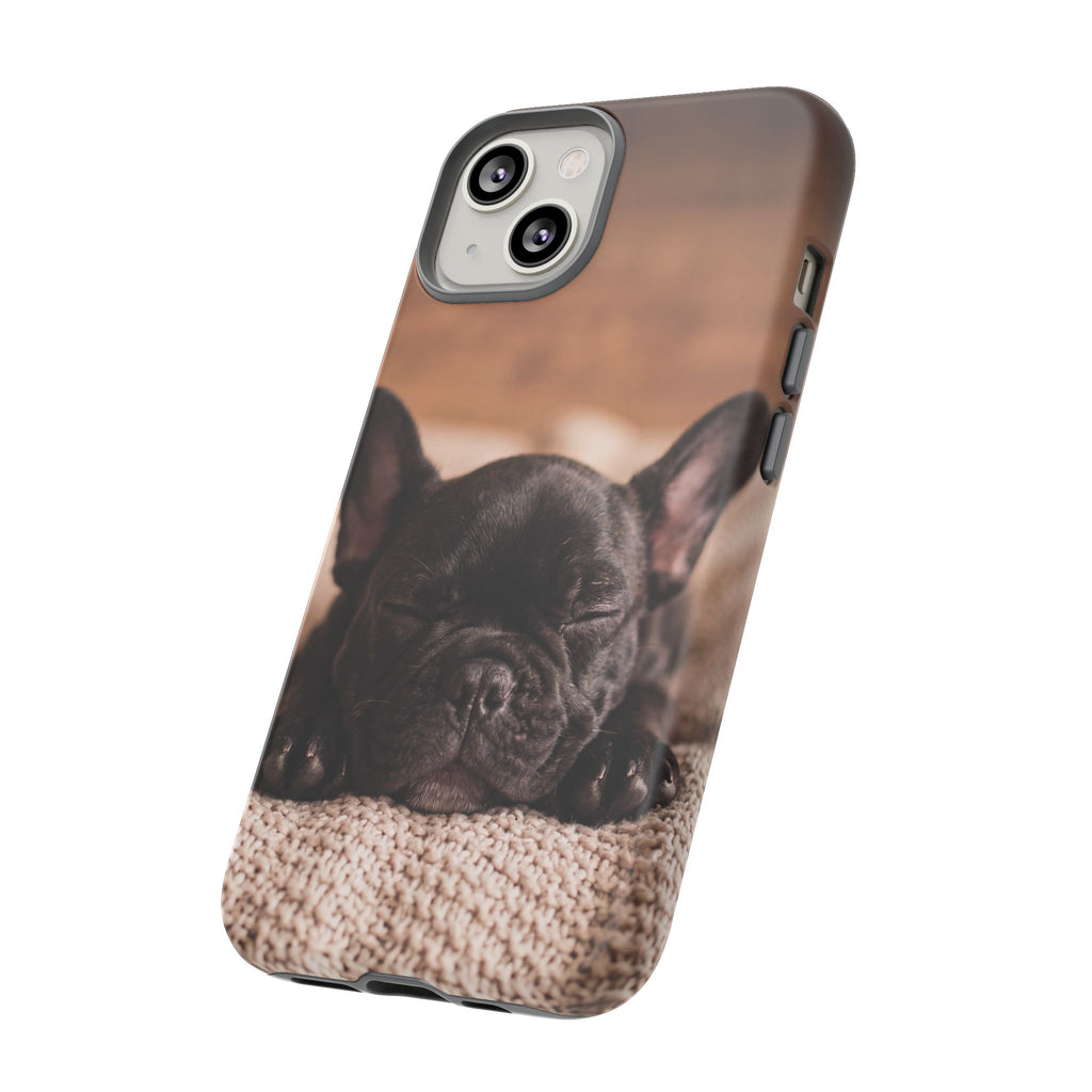 Sleeping French Bulldog Phone Case | Cozy Frenchie Resting on Blanket | iPhone & Samsung