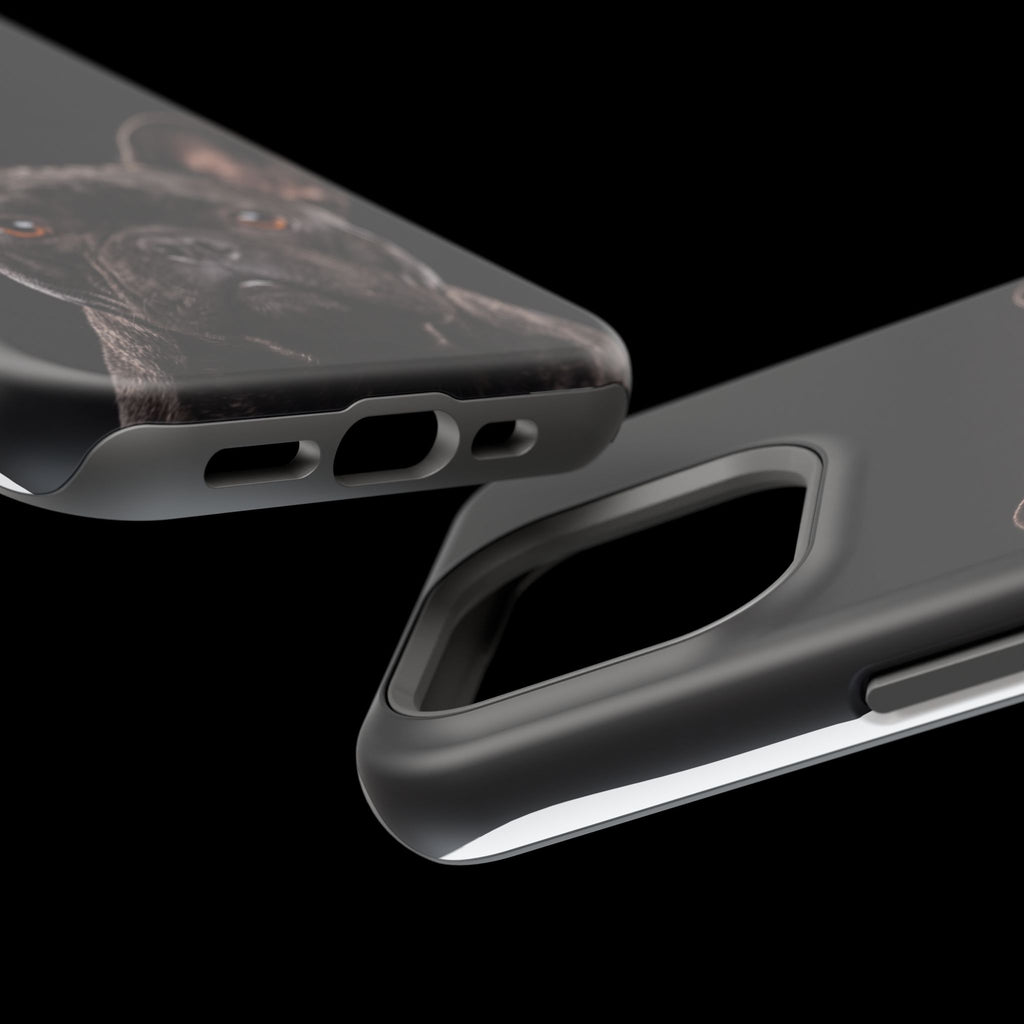 Black French Bulldog Phone Case — Impact-Resistant Wireless Charging Cover