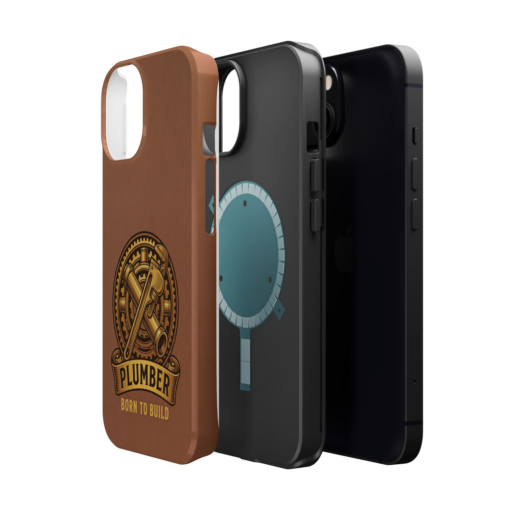 Plumber Born to Build Phone Case — Badge Wireless Charging Cover