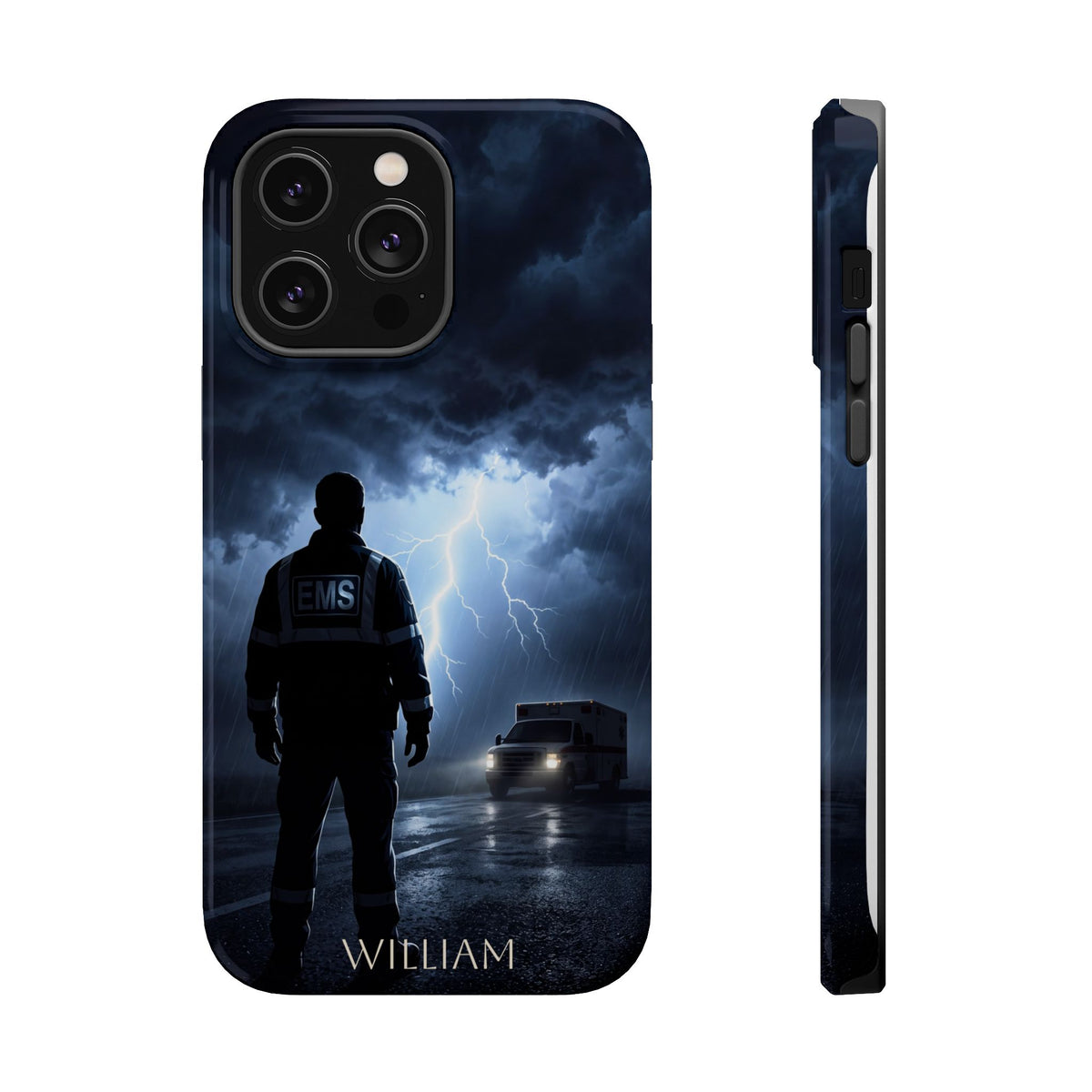 Personalized Lightning Storm EMS Phone Case — Wireless Charging Cover