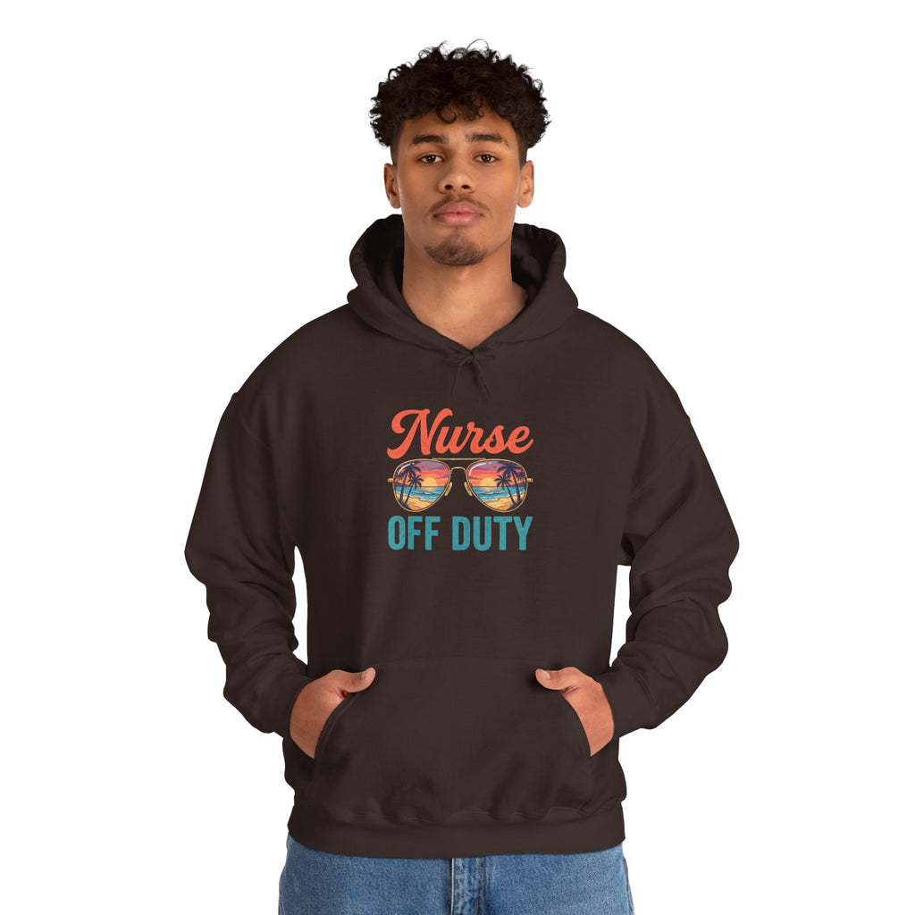 Nurse Off Duty Hoodie — Beach Vacation Nurse Graphic Pullover