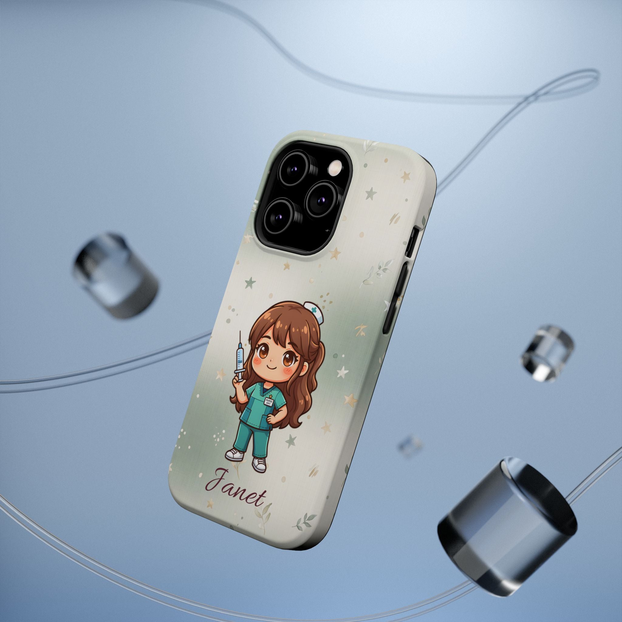 Personalized Nurse with Syringe Phone Case — Wireless Charging Cover