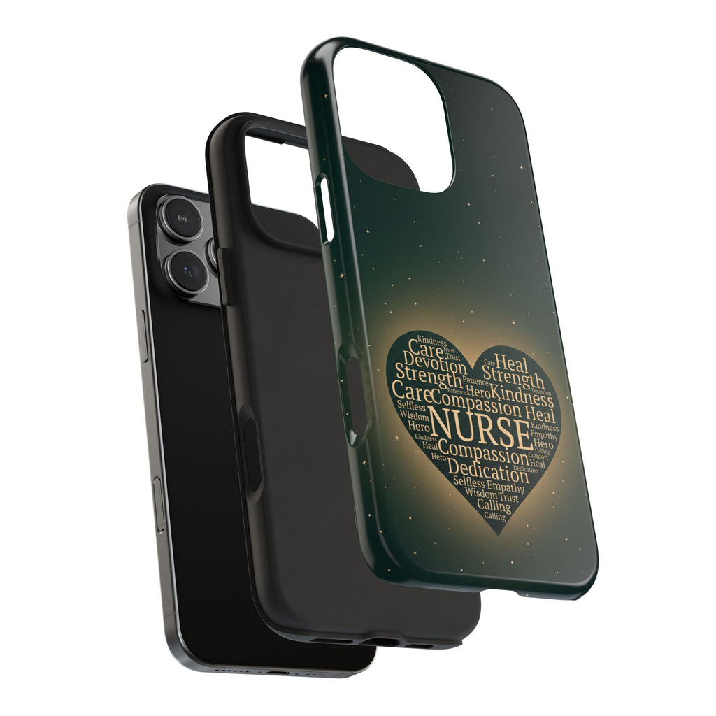 Nurse Heart Tough Phone Case — Inspirational Word Cloud Tribute - iphone and Samsung Galaxy series
