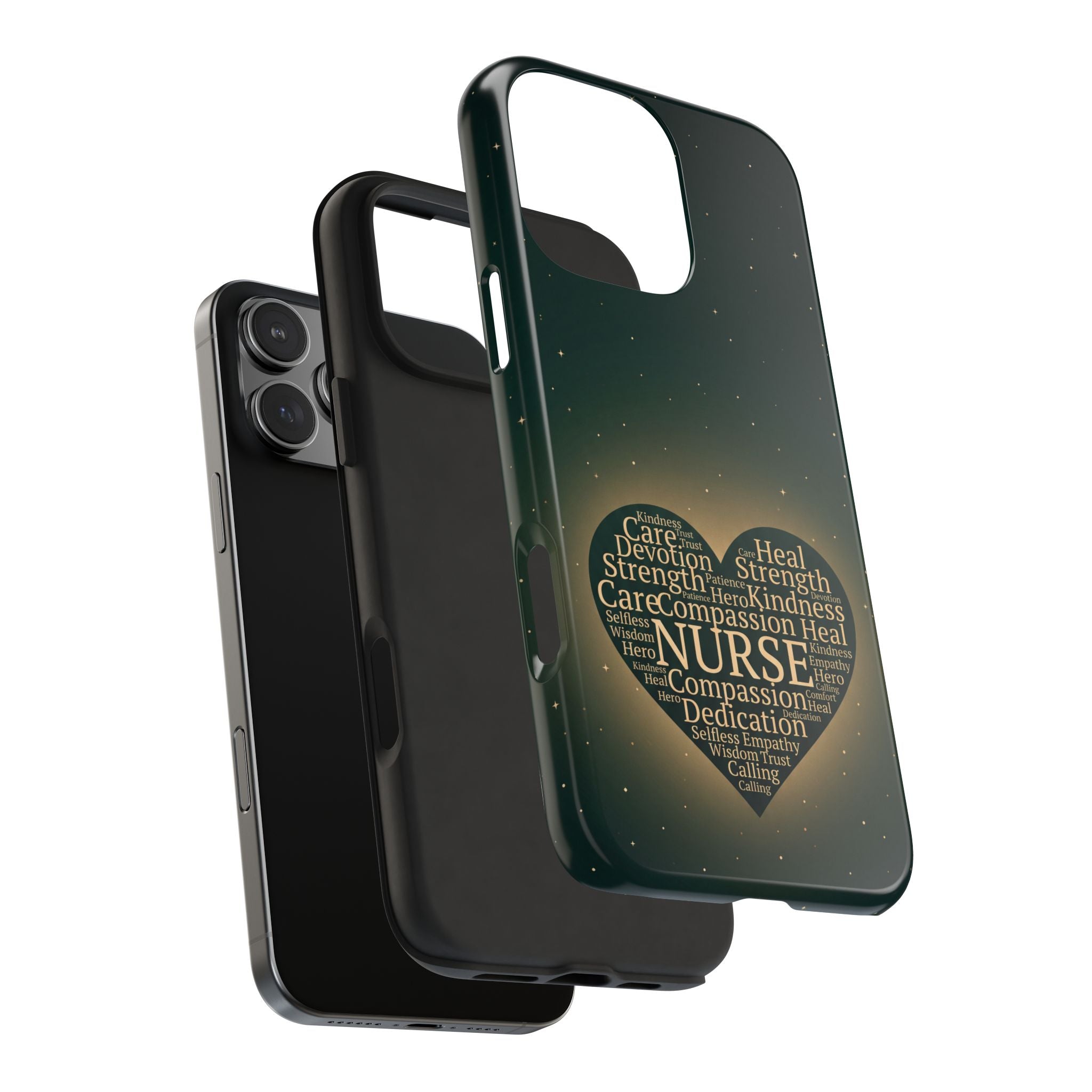 Nurse Heart Tough Phone Case — Inspirational Word Cloud Tribute - iphone and Samsung Galaxy series