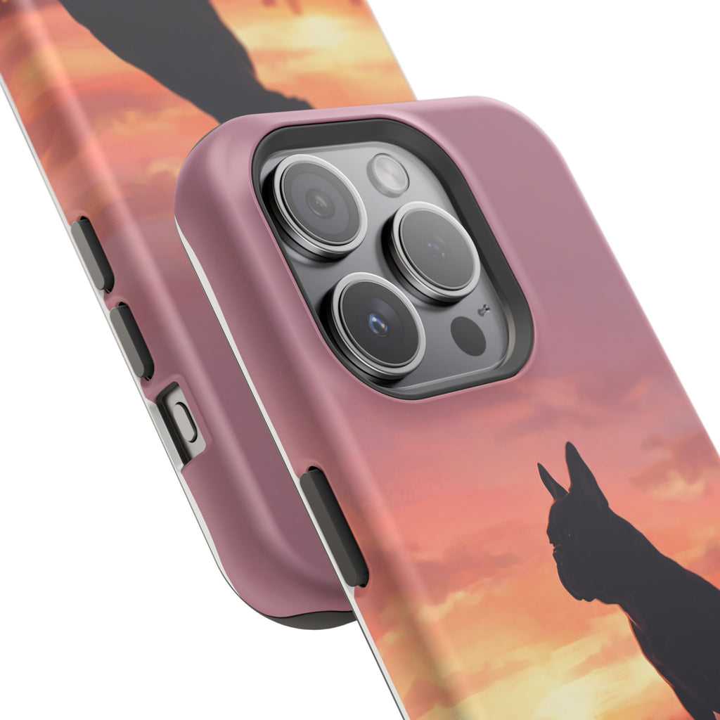 Personalized French Bulldog City Skyline Sunset Phone Case — Wireless Charging Cover
