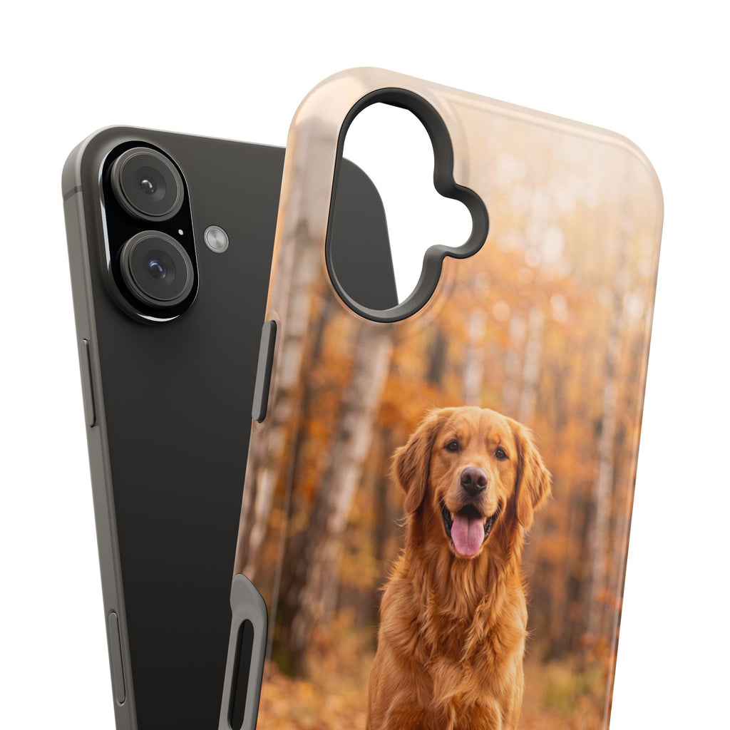 Autumn Golden Retriever Phone Case — Impact-Resistant Wireless Charging Cover