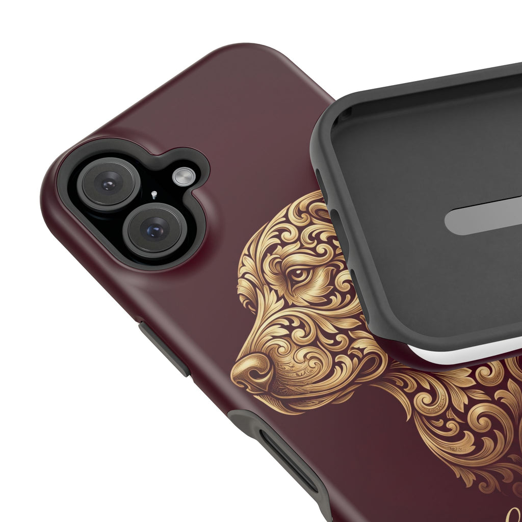 Personalized Gold Filigree Labrador Phone Case — Tough Magnetic Case with Wireless Charging