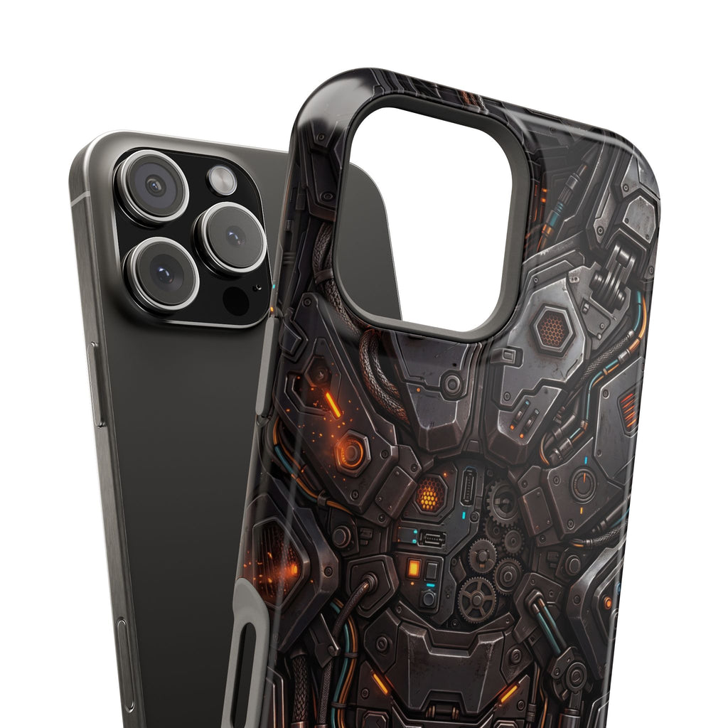 Mech Armor Phone Case — Industrial Circuit Wireless Charging Cover