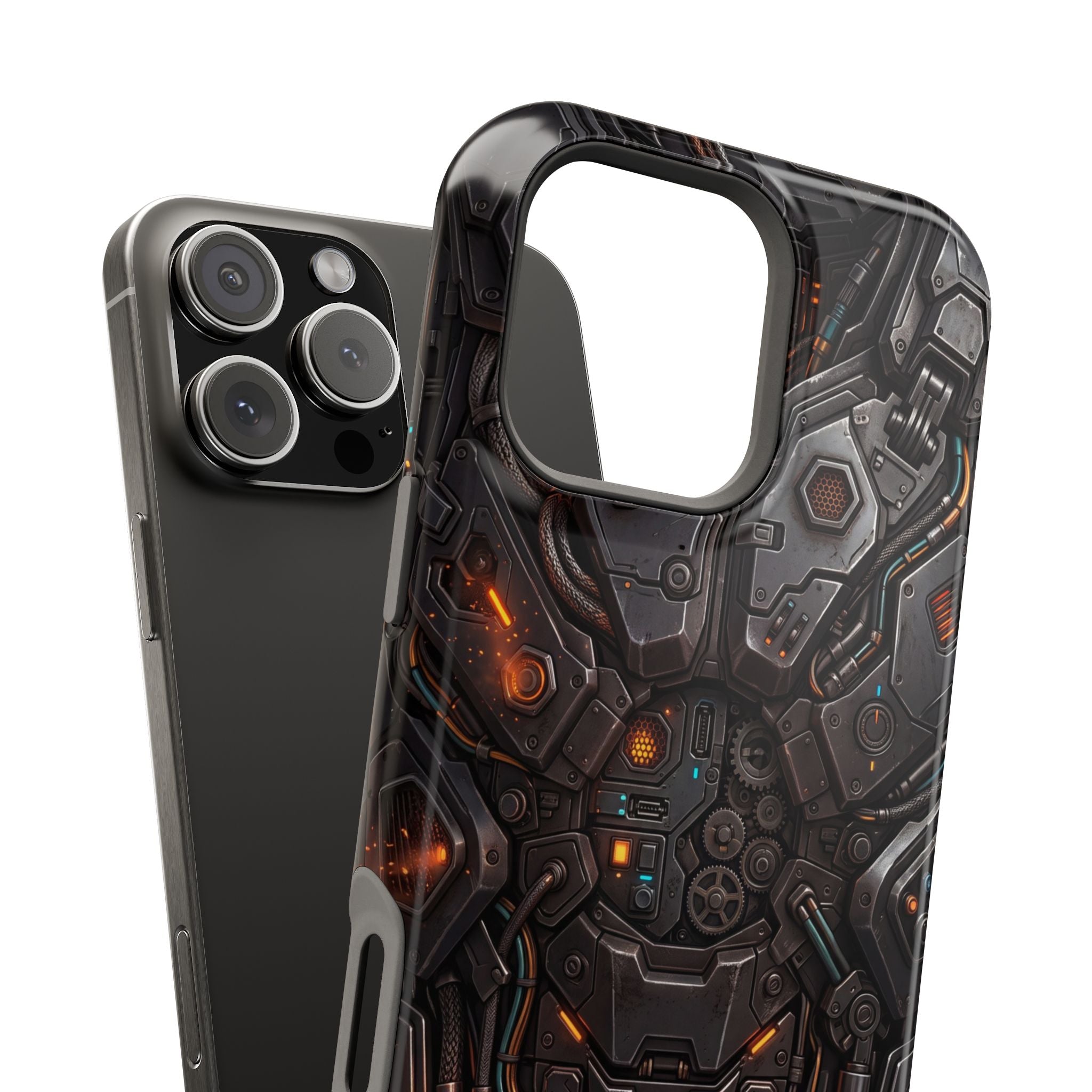 Mech Armor Phone Case — Industrial Circuit Wireless Charging Cover