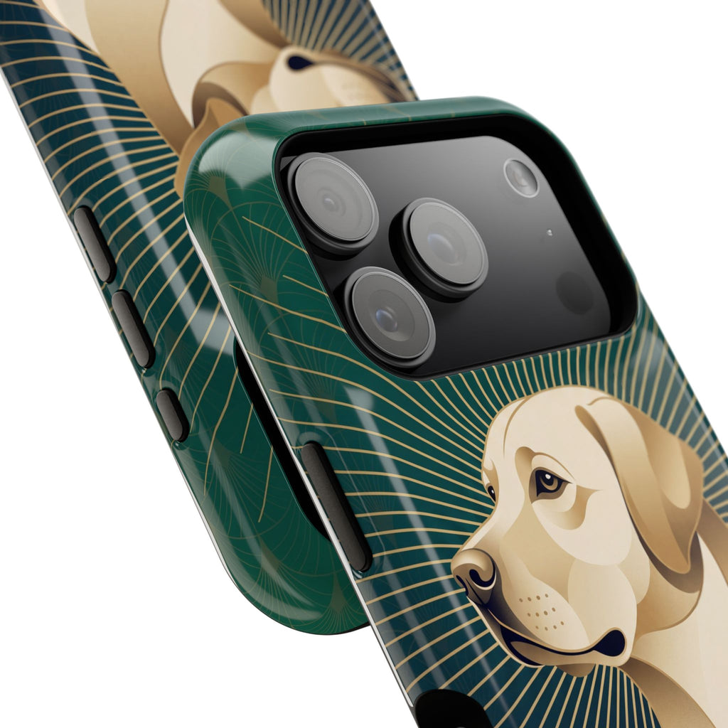 Art Deco Labrador Phone Case — Tough Magnetic Case with Wireless Charging