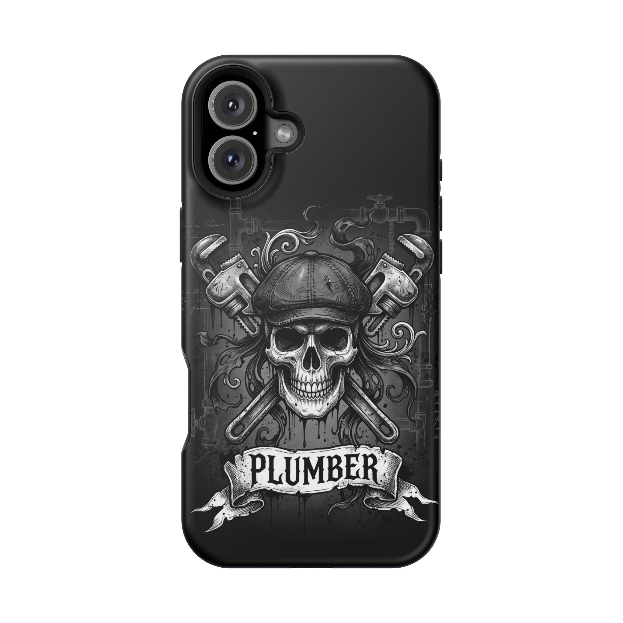 Skull & Wrenches Plumber Phone Case — Wireless Charging Cover