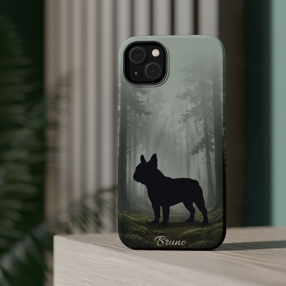 Personalized French Bulldog Misty Forest Phone Case — Wireless Charging Cover