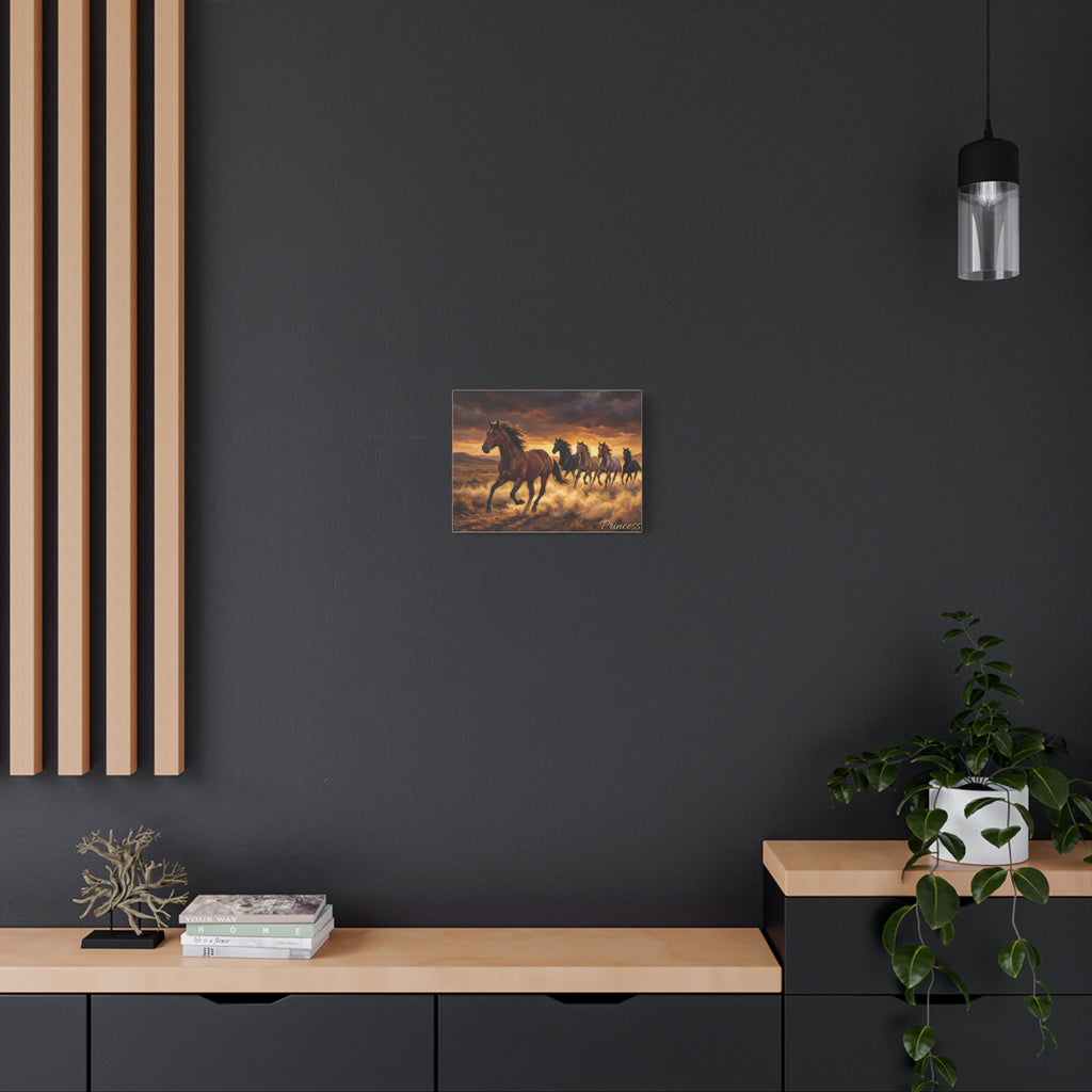 Horse Personalized Canvas | Wild Mustang Stampede Wall Art