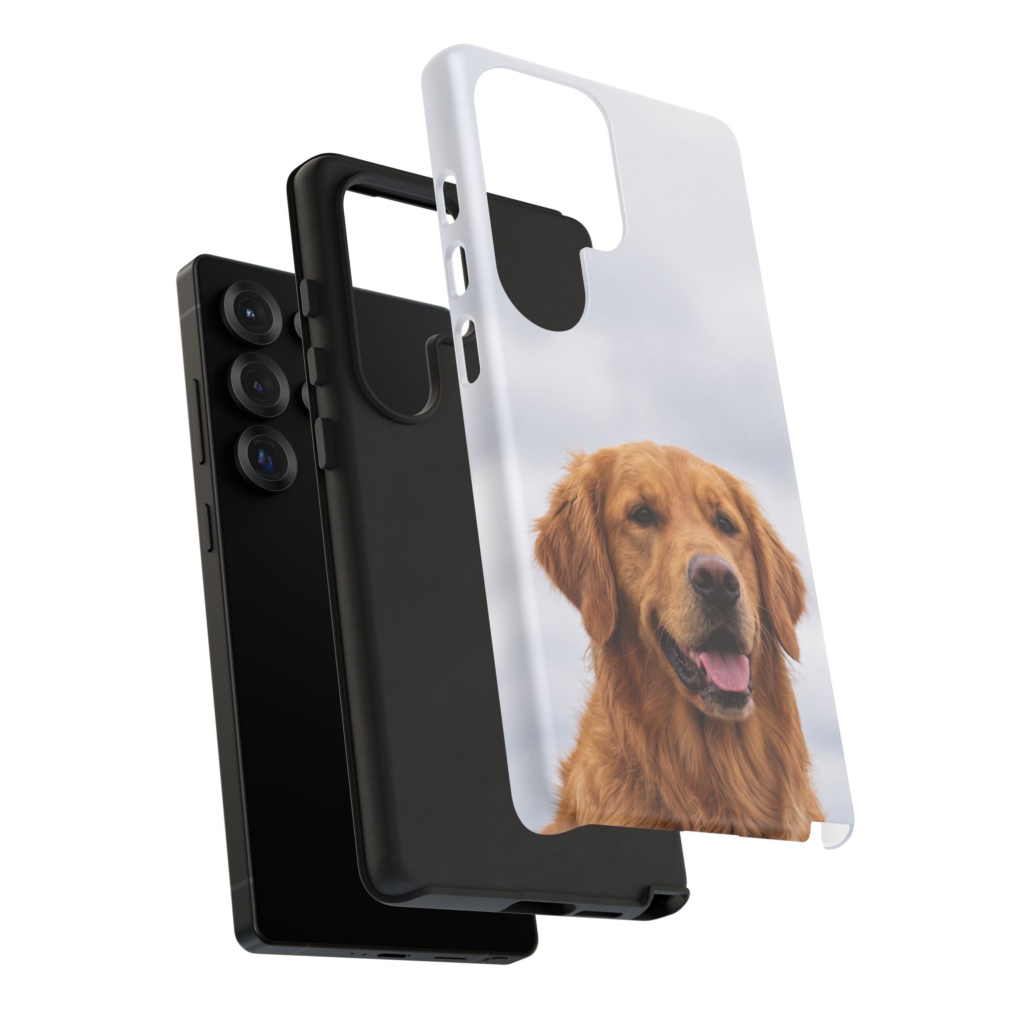 Golden Retriever Portrait Phone Case | Happy Dog Photo on Soft Sky Background | Samsung & iPhone
