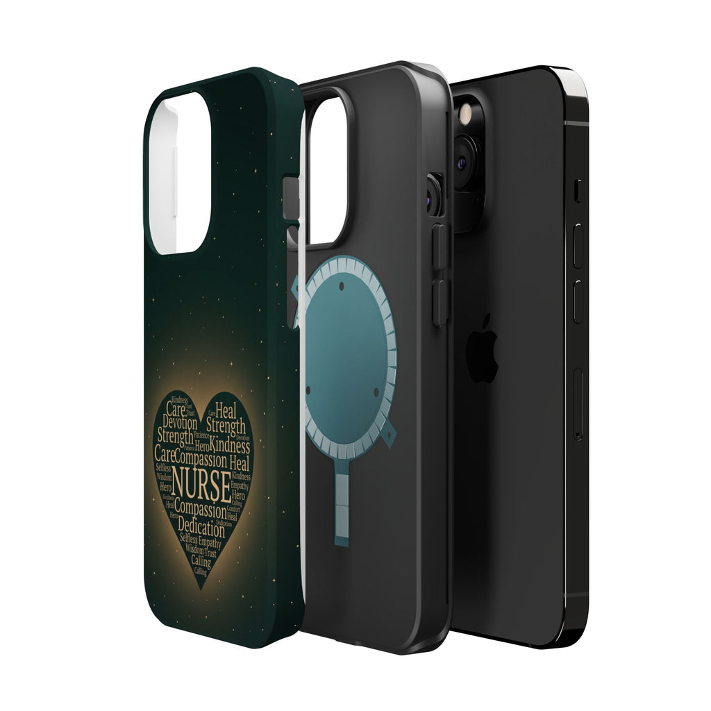 Nurse Heart Word and Art Phone Case — Impact-Resistant Wireless Charging Cover