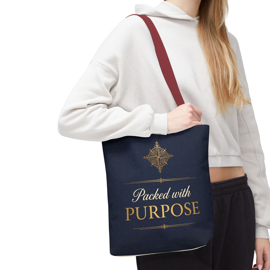 Packed with Purpose Tote | Inspirational Nurse Gift Tote Bag | Healthcare Worker Appreciation Gift | Premium Polyester Carry-All