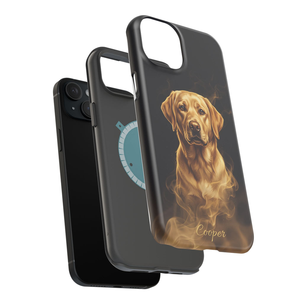 Personalized Gold Smoke Labrador Phone Case — Tough Magnetic Case with Wireless Charging