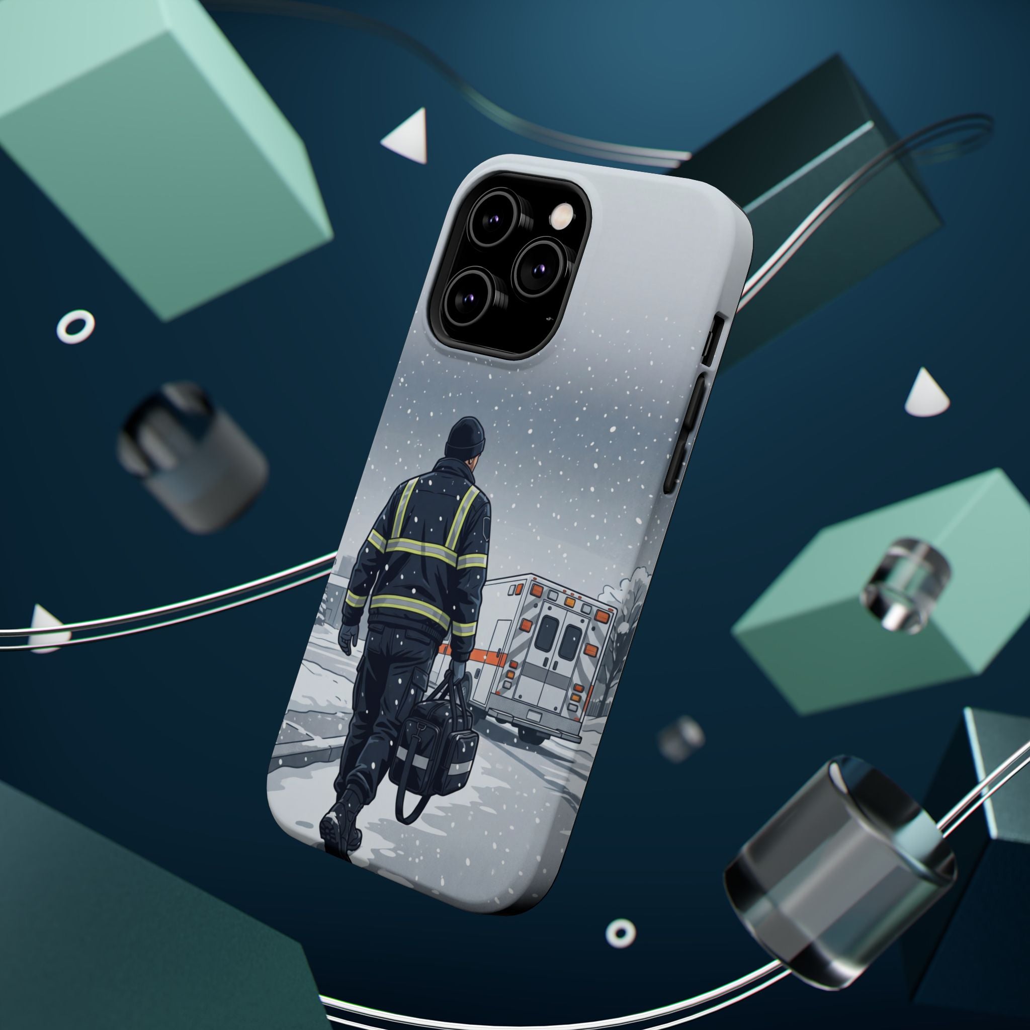 Bold Paramedic/EMT Portrait Phone Case — Magnetic Wireless Charging Cover