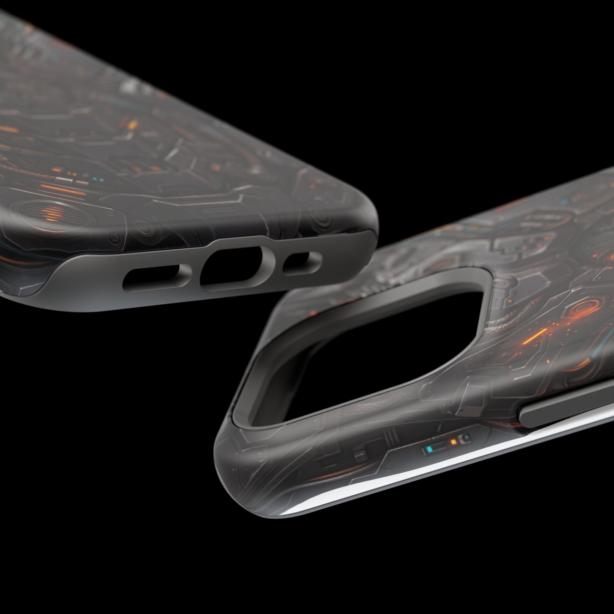 Mech Armor Phone Case — Industrial Circuit Wireless Charging Cover