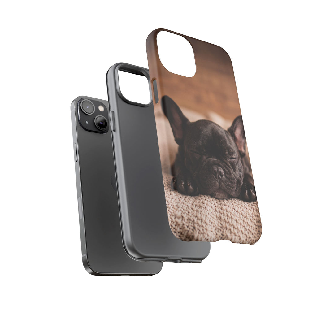 Sleeping French Bulldog Phone Case | Cozy Frenchie Resting on Blanket | iPhone & Samsung