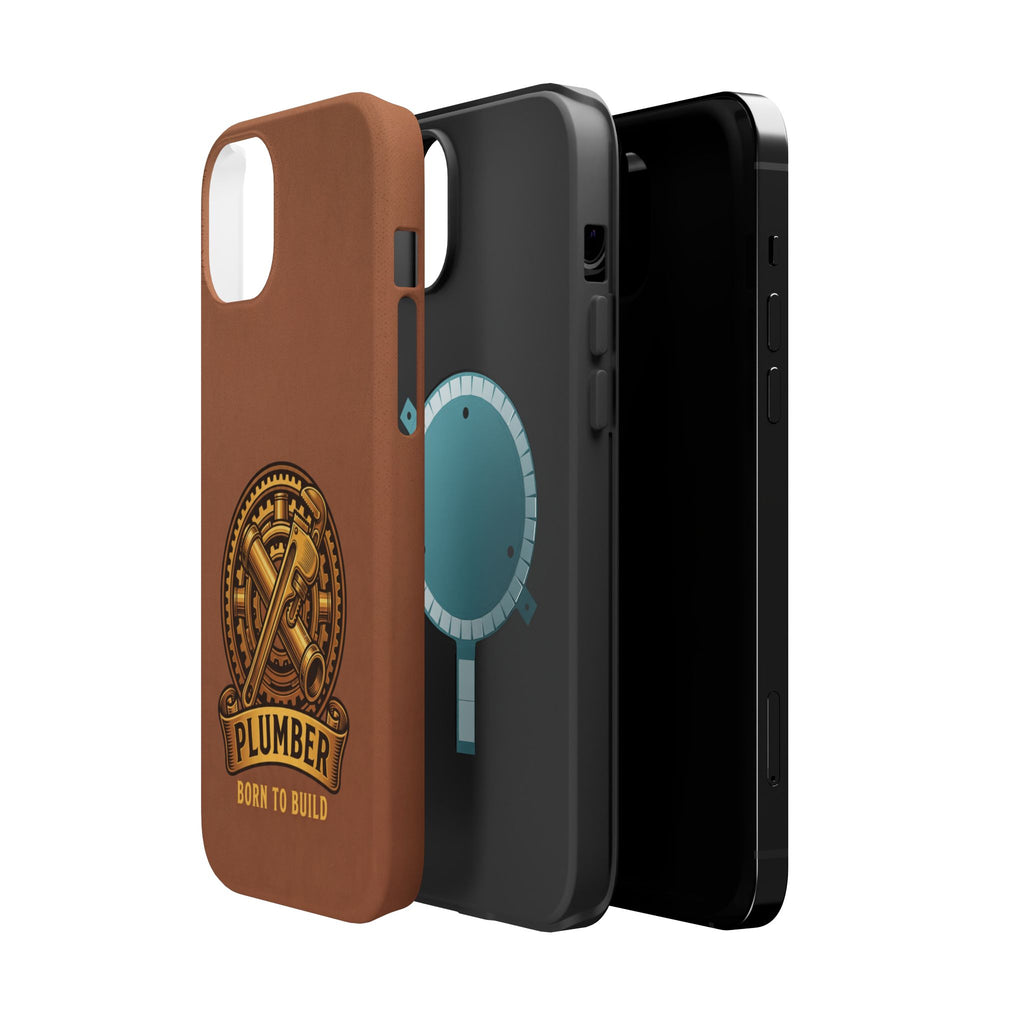 Plumber Born to Build Phone Case — Badge Wireless Charging Cover