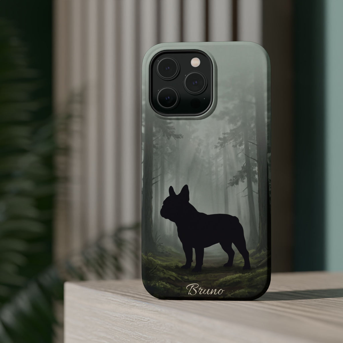 Personalized French Bulldog Misty Forest Phone Case — Wireless Charging Cover