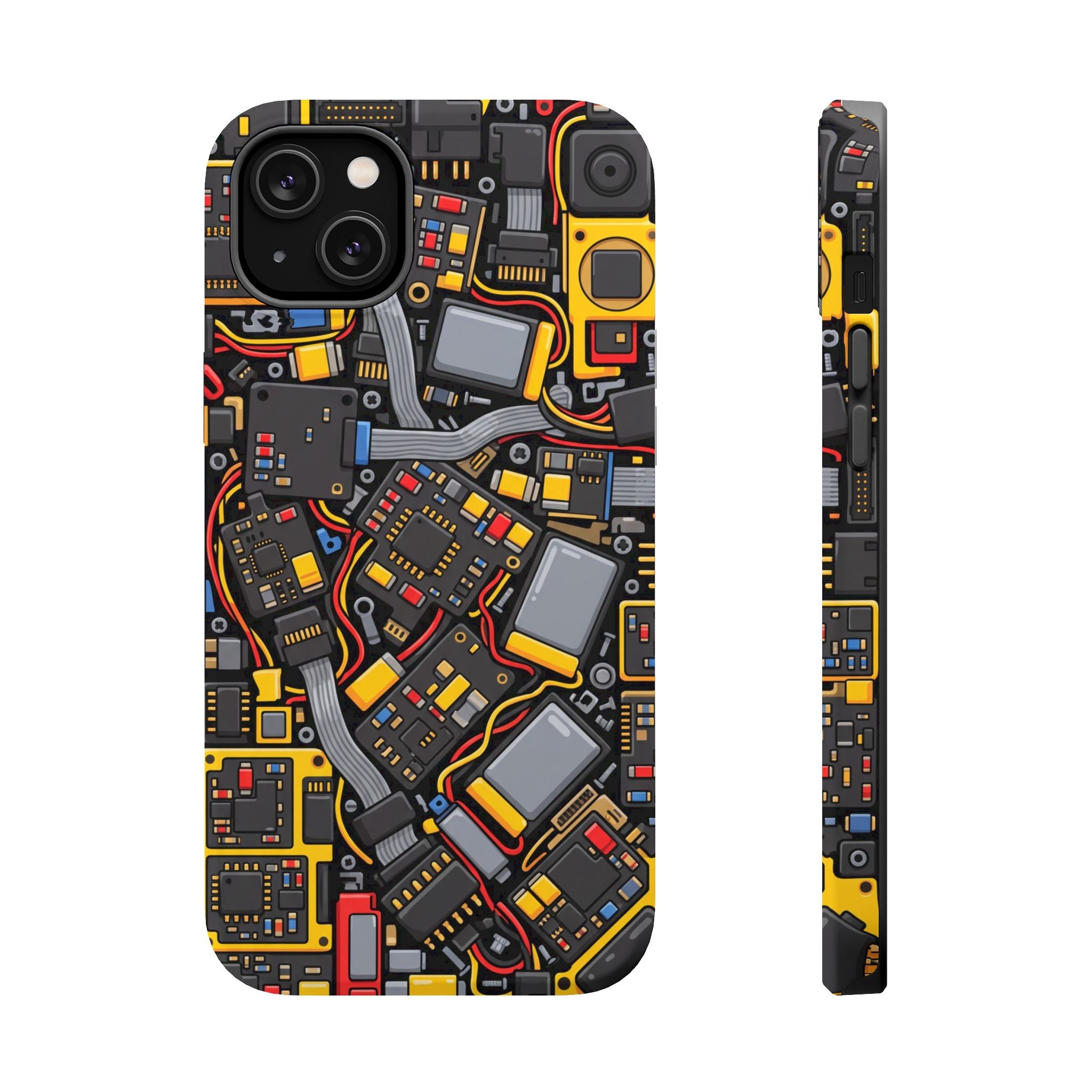 Voltage Board Phone Case — Yellow Circuit Wireless Charging Cover