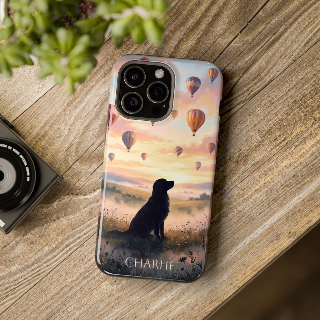 Personalized Golden Retriever Hot Air Balloon Phone Case — Wireless Charging Cover