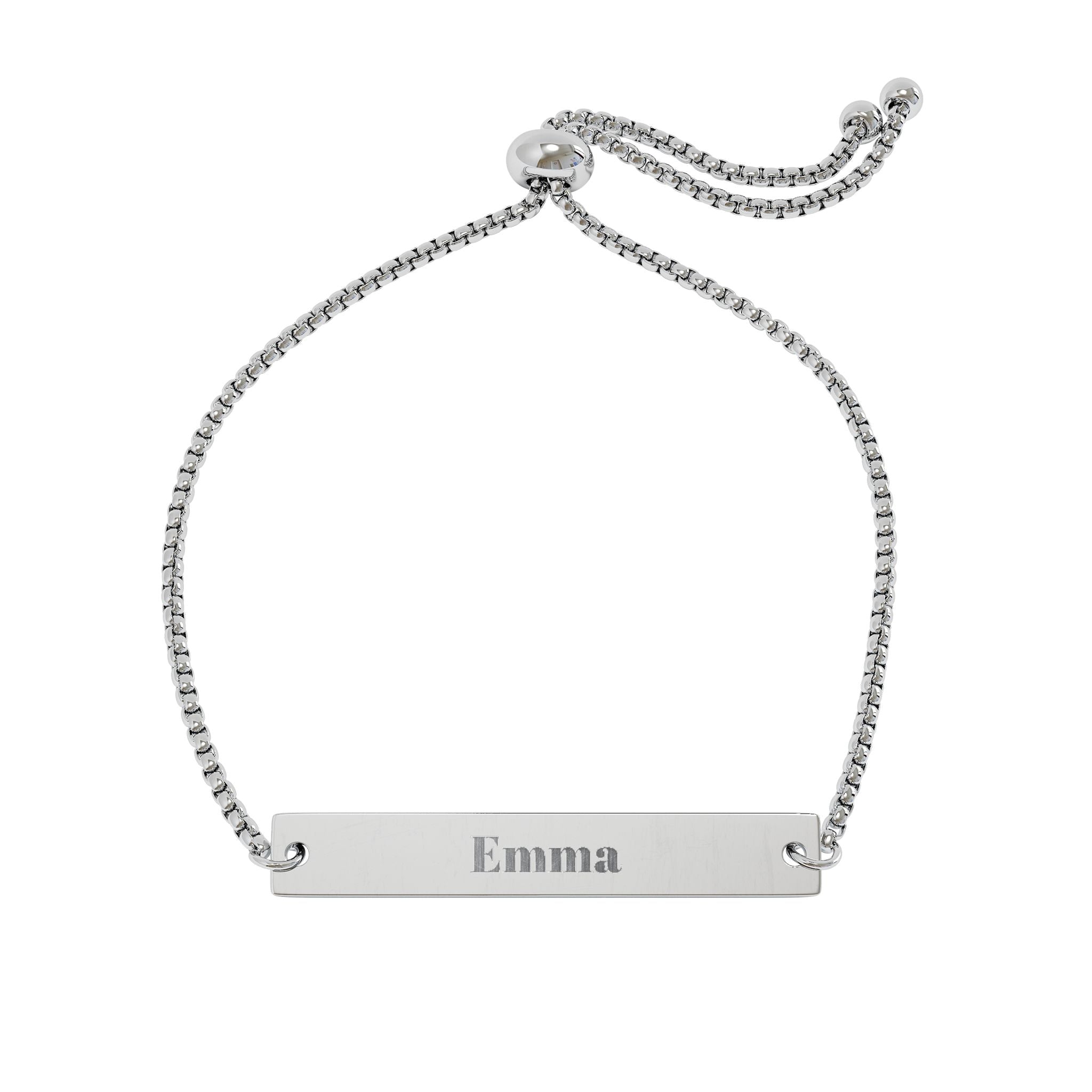 Personalized Engraved Bar Bracelet | Adjustable Name Plate Bracelet, Teacher Gift