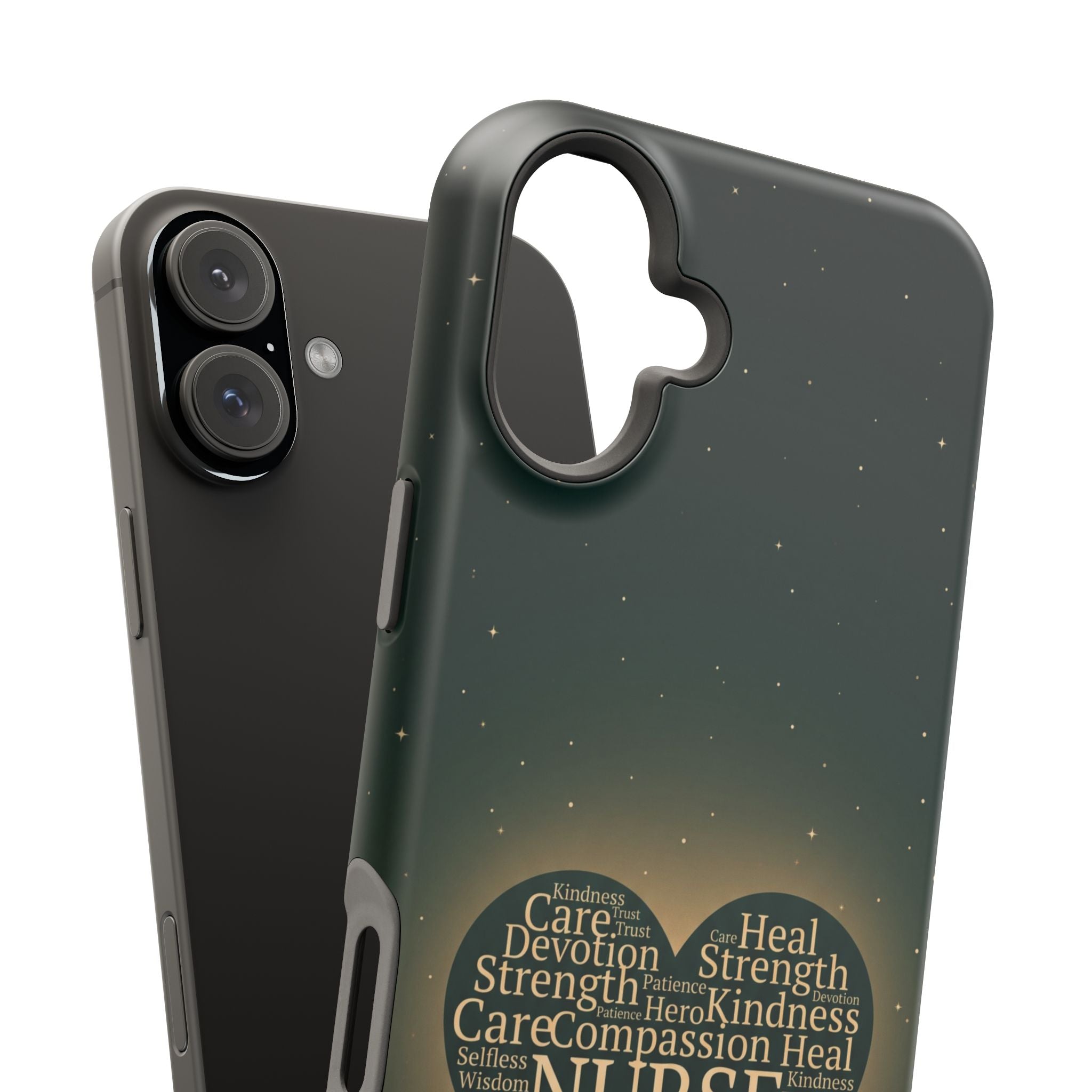 Nurse Heart Word and Art Phone Case — Impact-Resistant Wireless Charging Cover