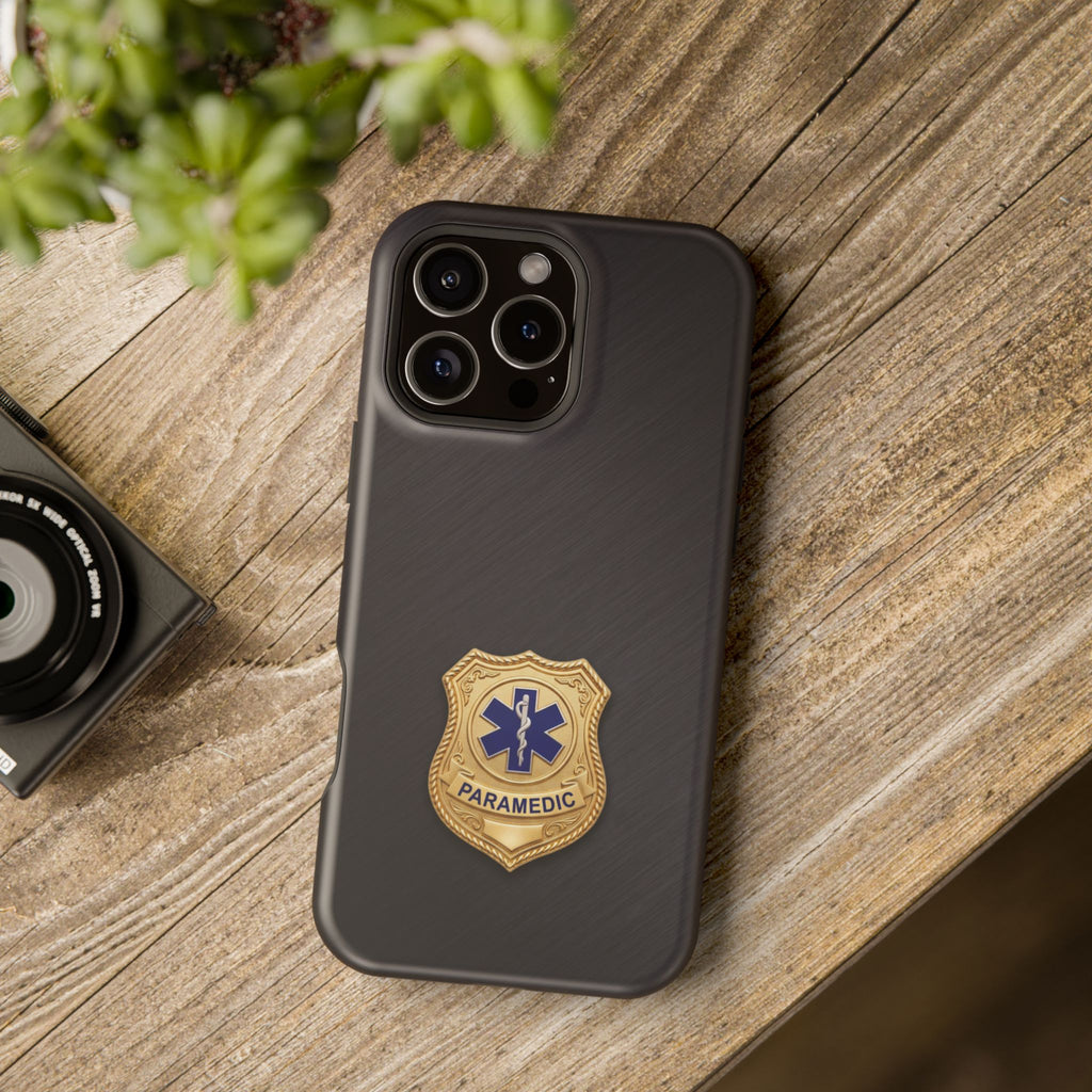 Gold Paramedic Badge Phone Case — Magnetic Wireless Charging Cover